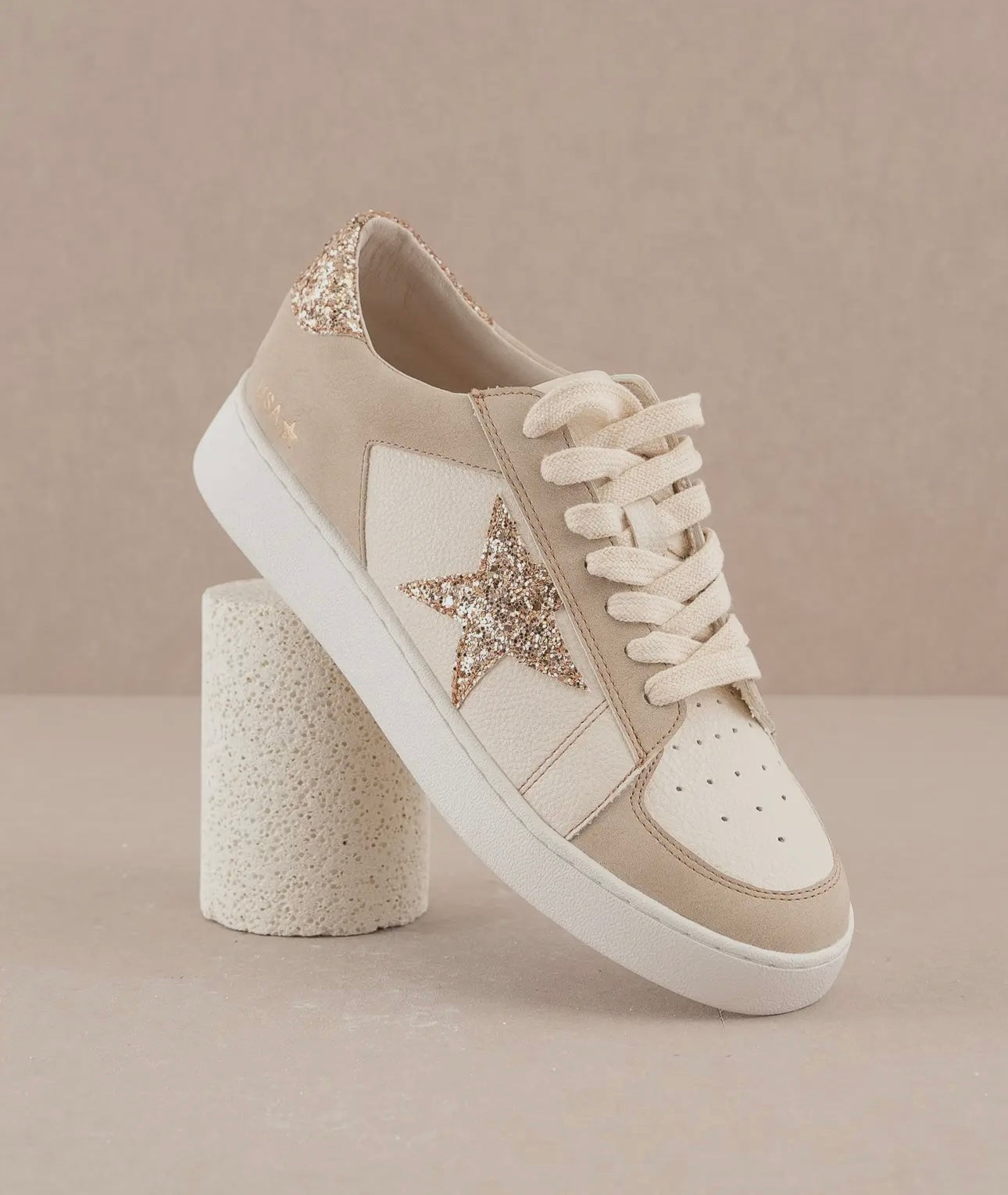 The Liberty Beige Glitter Star Sneaker