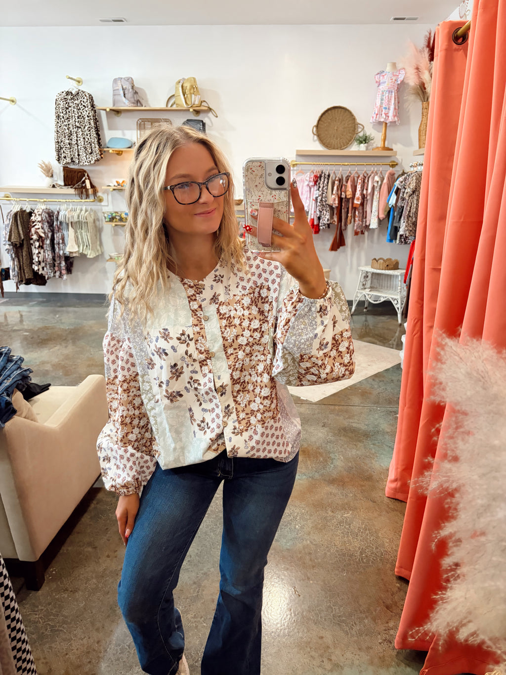 Whitney Floral Patch Blouse