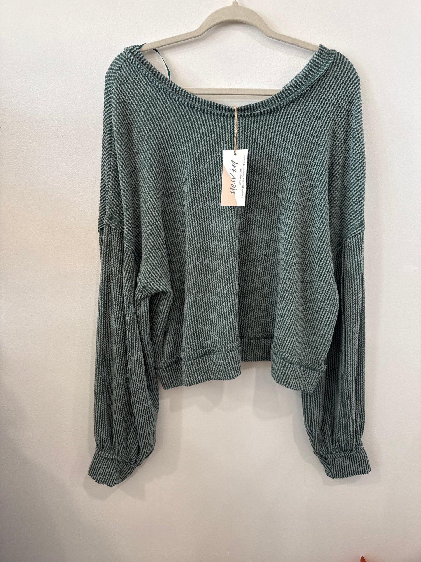 Moss Ribbed Top