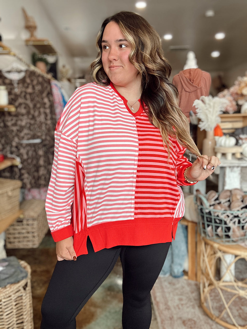 Blushing Striped Blouse