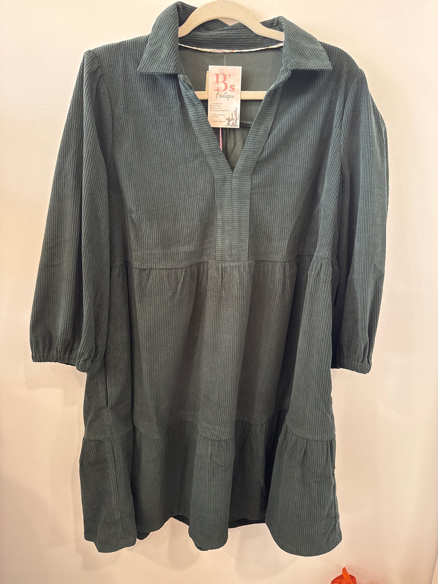 Green Corduroy Dress