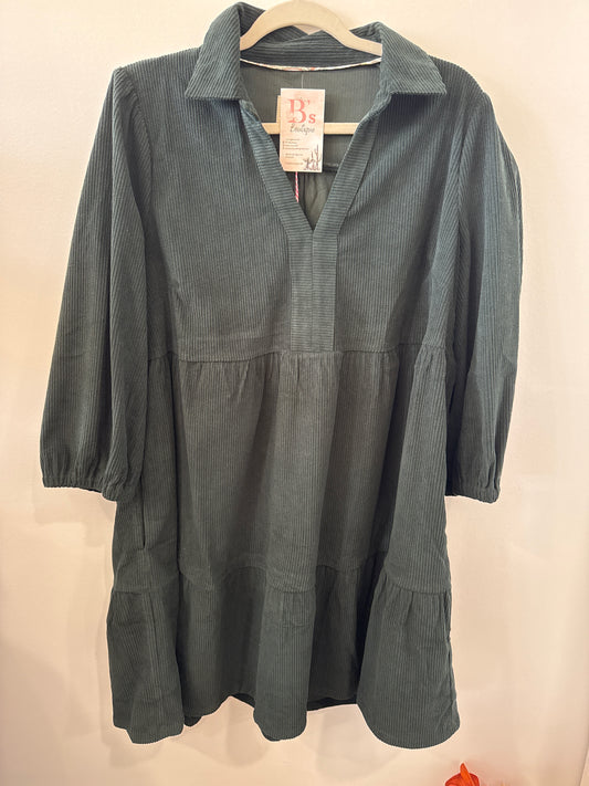 Green Corduroy Dress