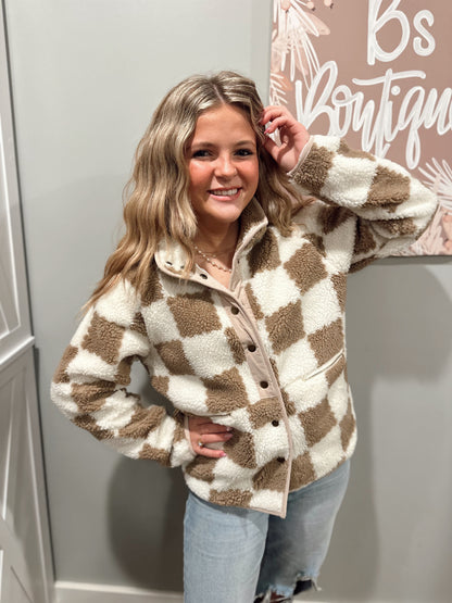 Checkered Sherpa Jacket
