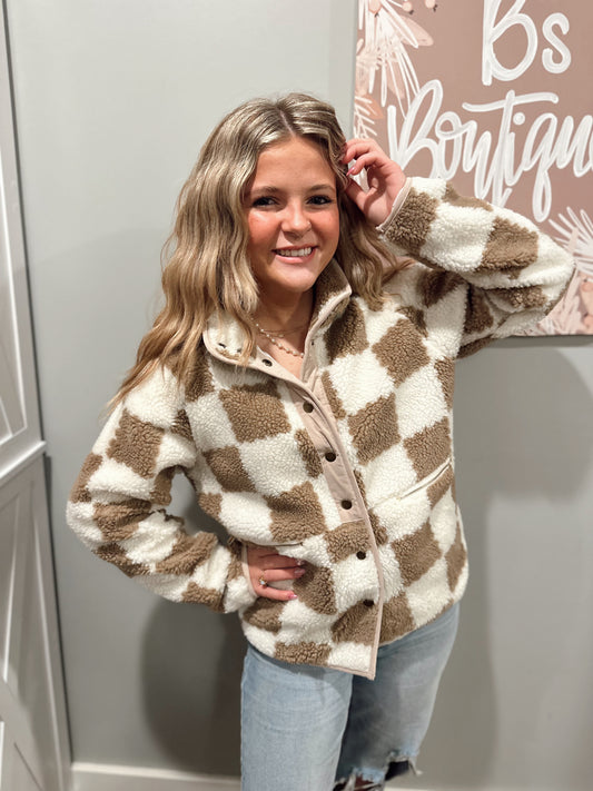 Checkered Sherpa Jacket