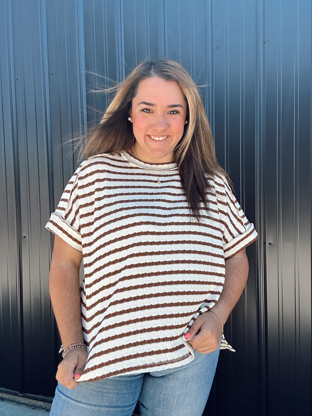 Stripped Tee (Brown)