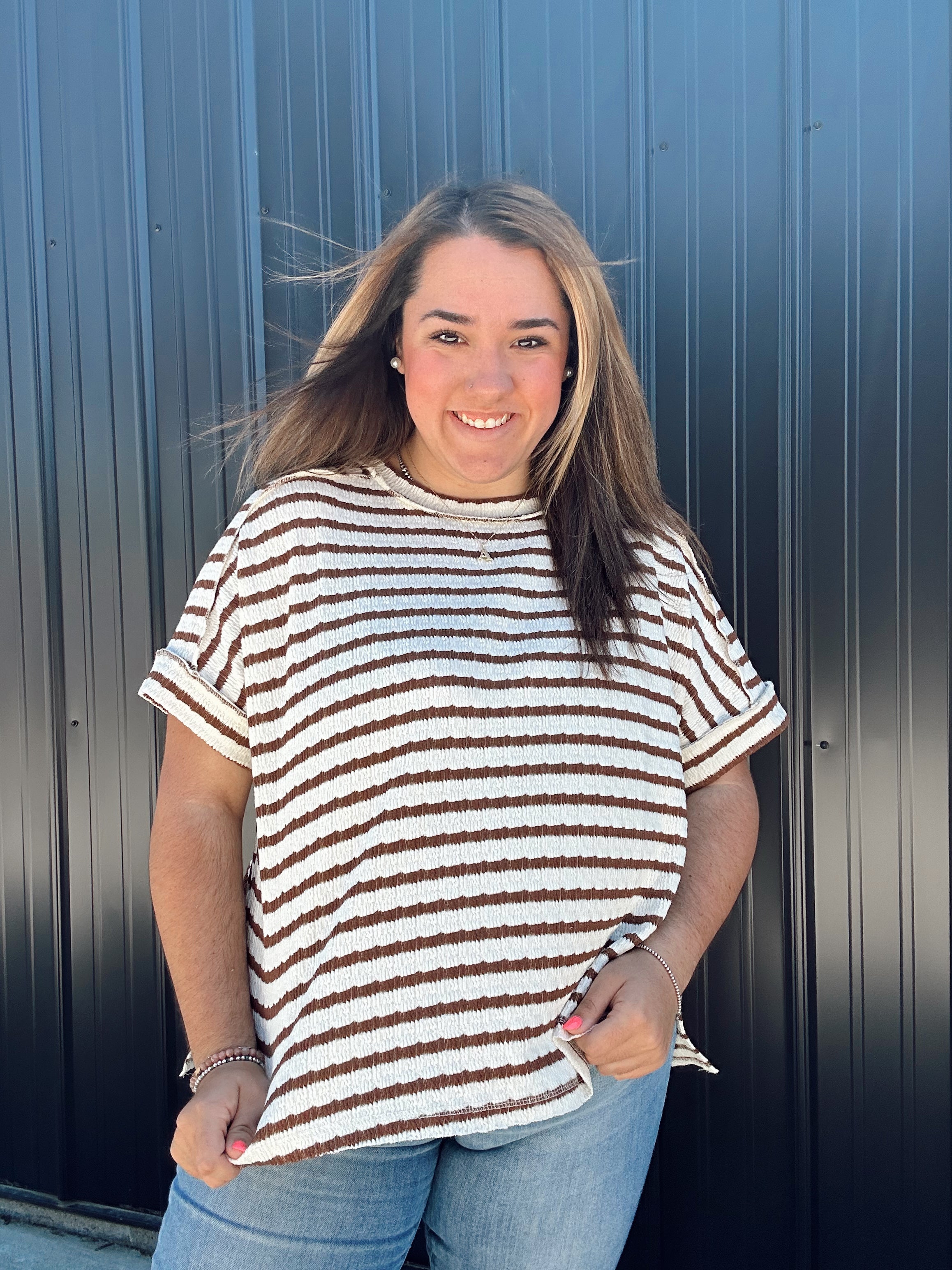 Stripped Tee (Brown)