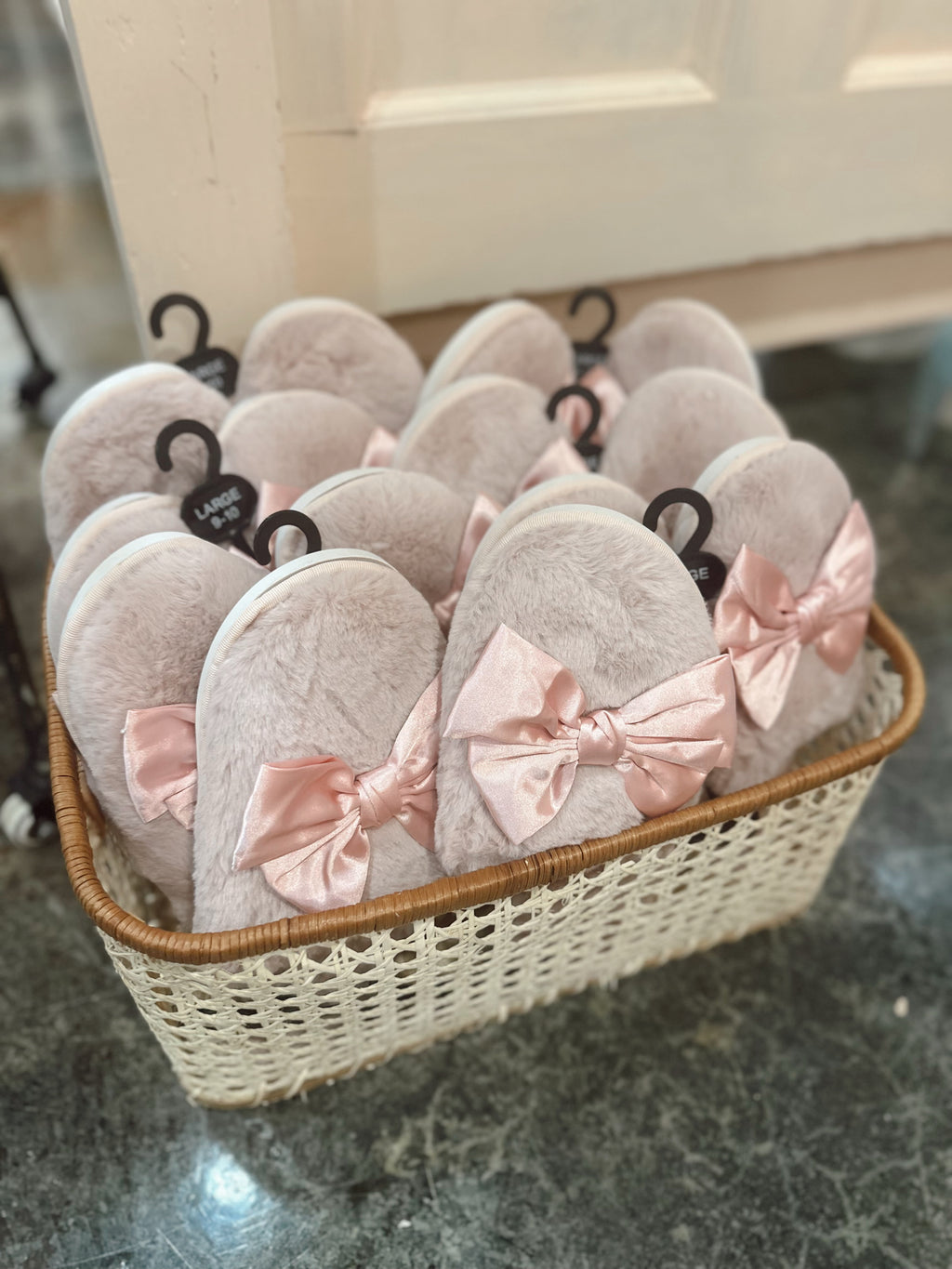 Pink Bow Slippers