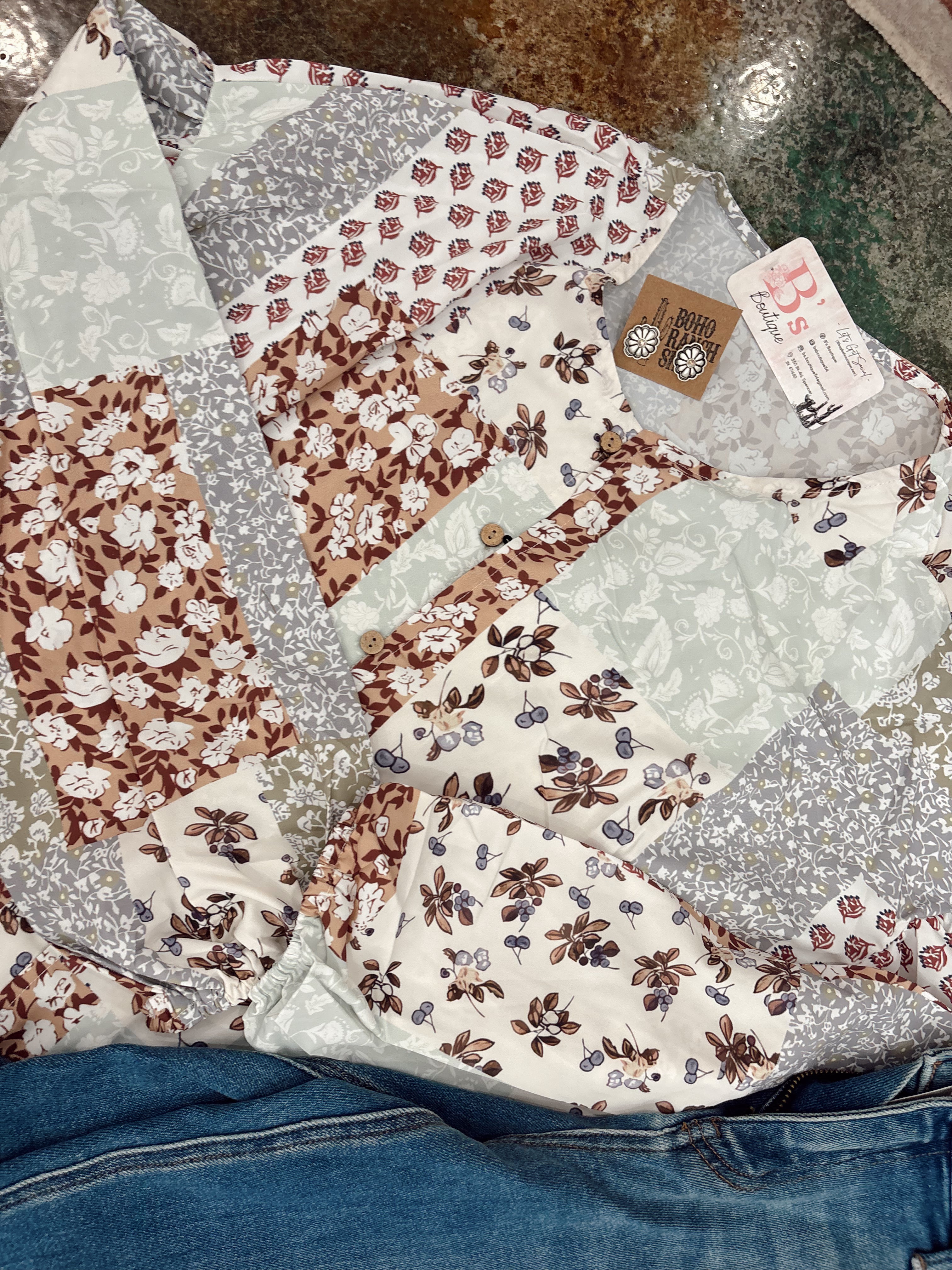 Whitney Floral Patch Blouse
