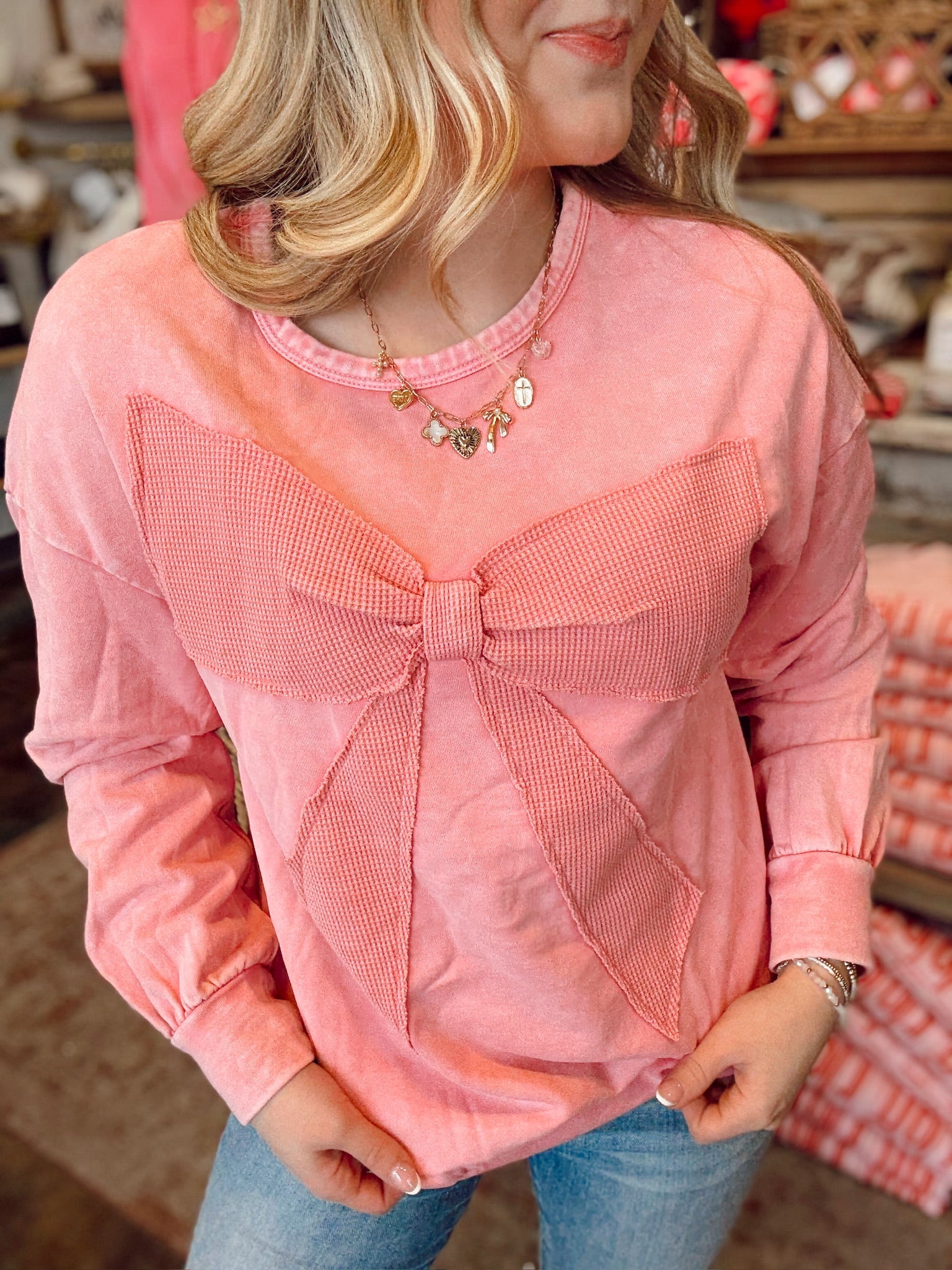 Piper Patchwork Bow Sweatshirt