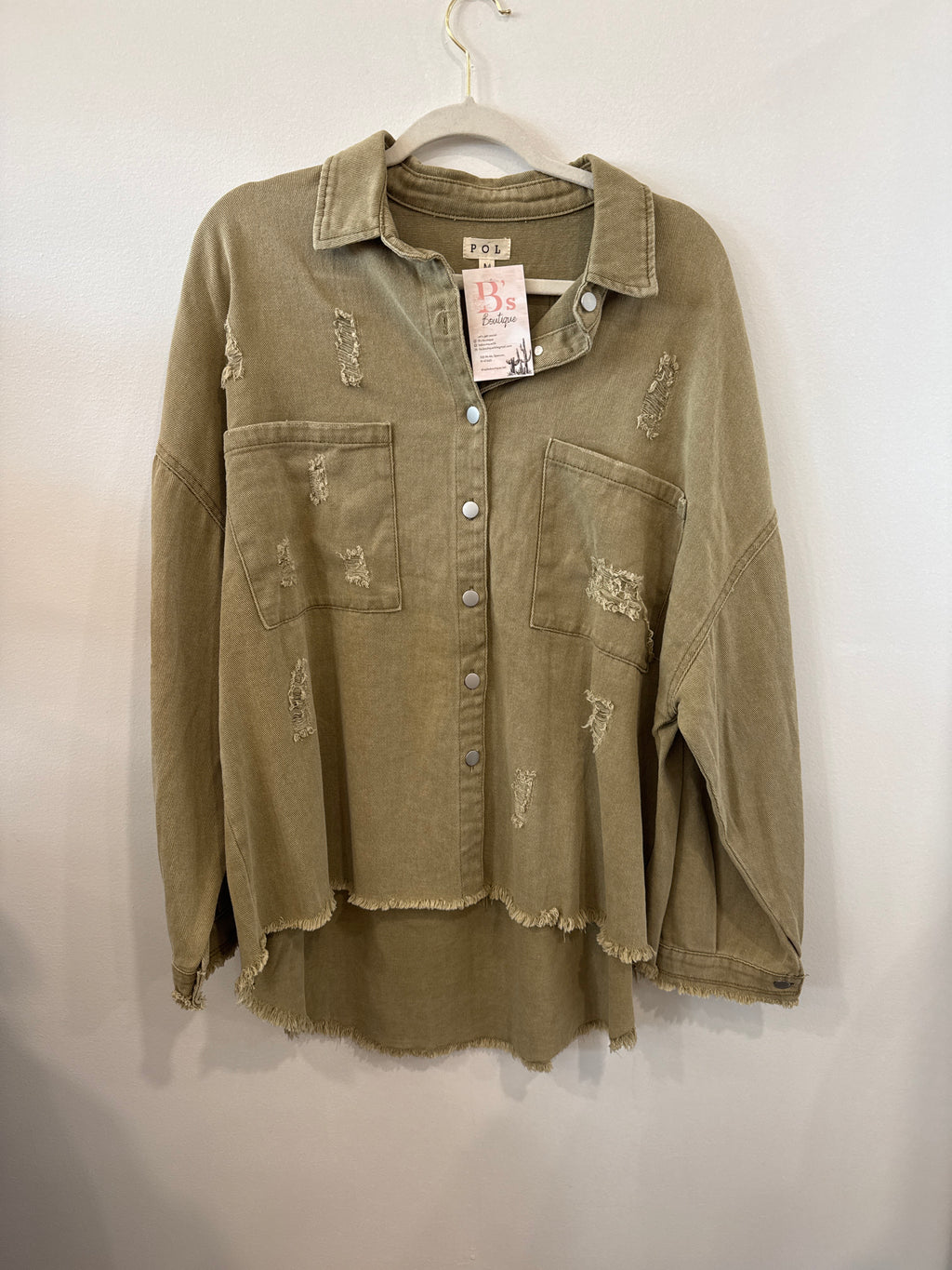 Olive Oversized Jean Jacket