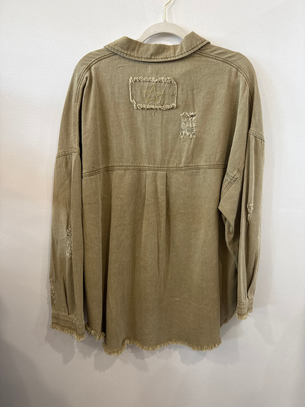 Olive Oversized Jean Jacket