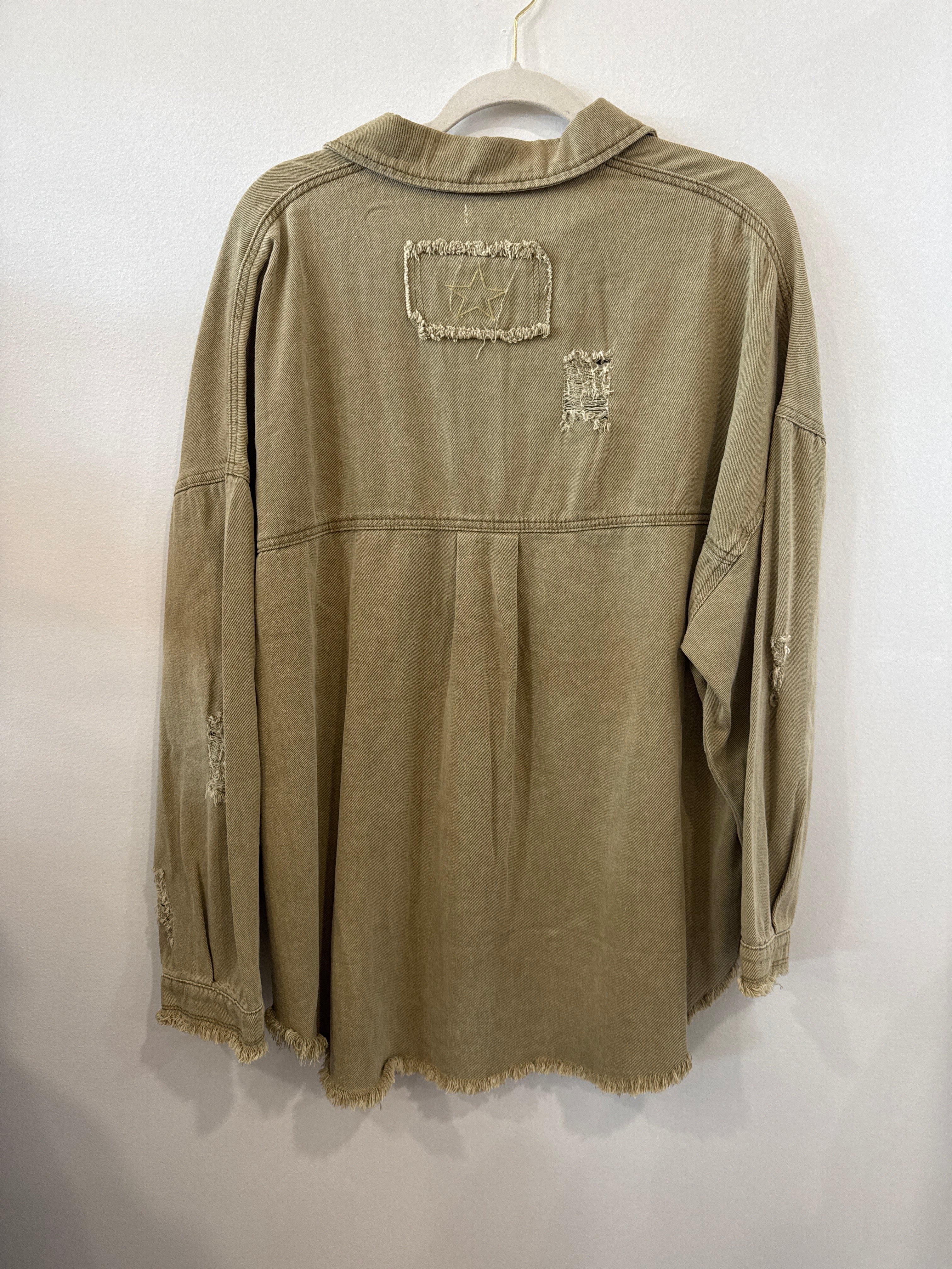 Olive Oversized Jean Jacket