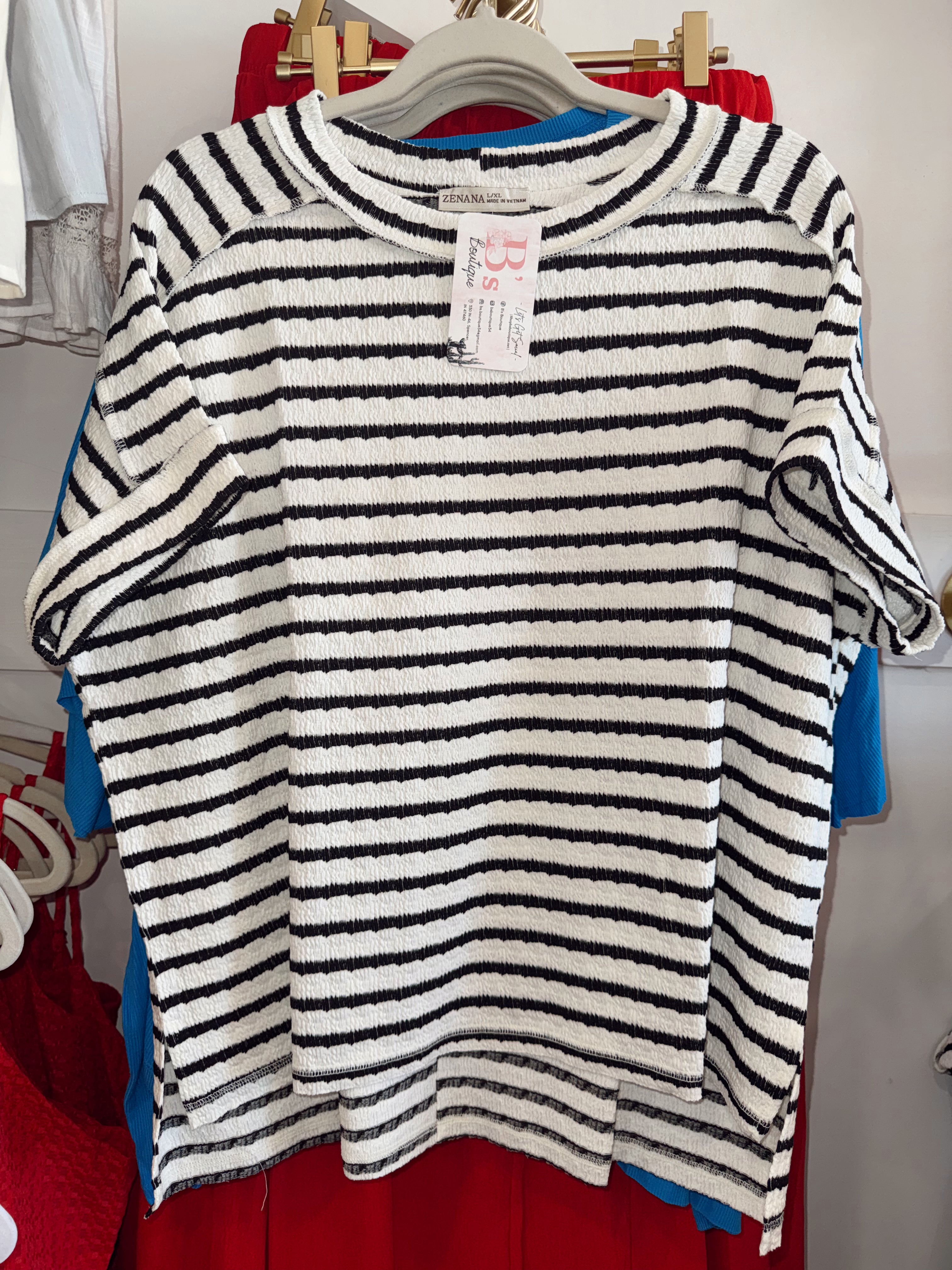 Niki Stripped Top (Black)