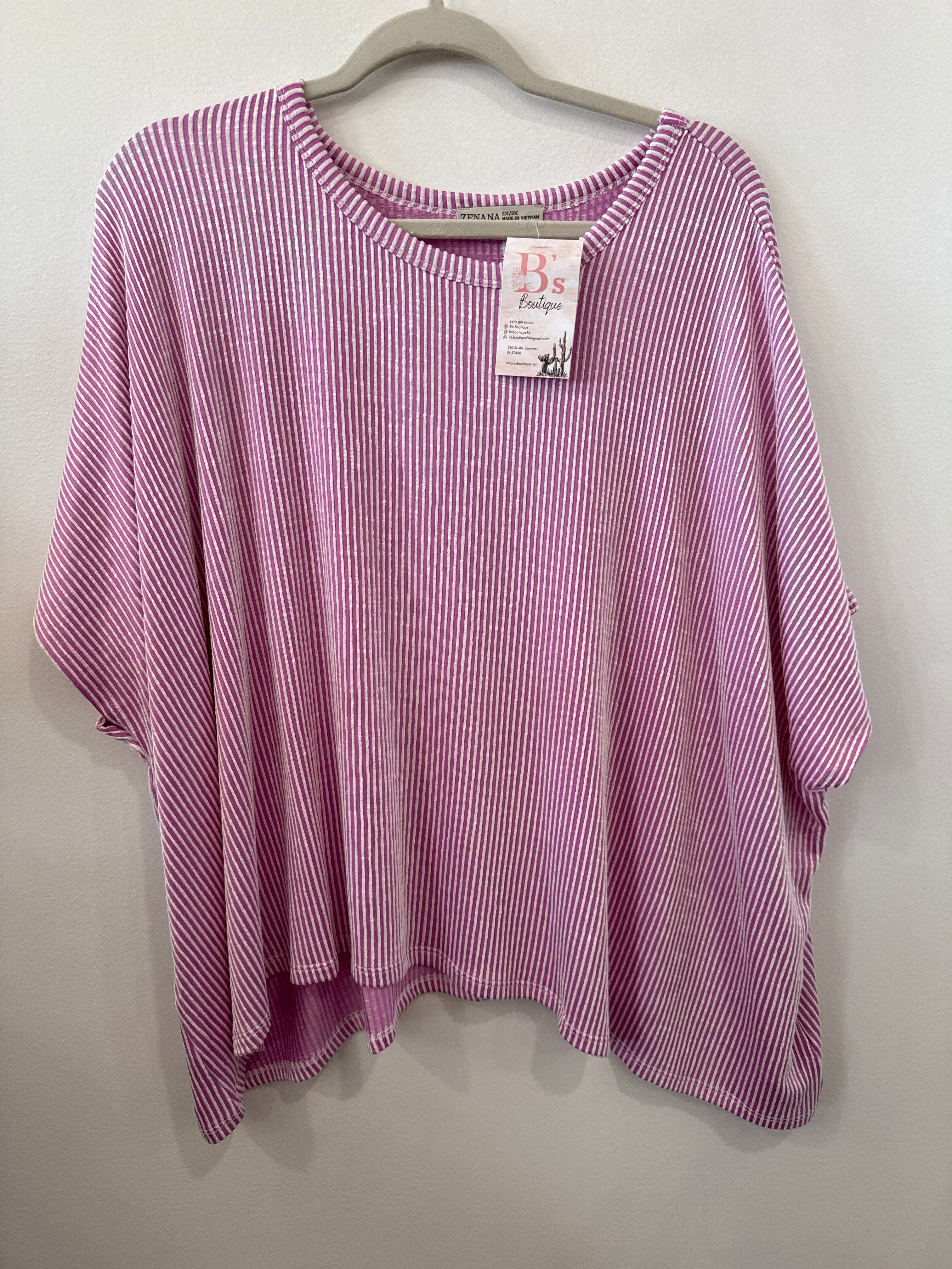 Everyday Ribbed Tee (Pink)