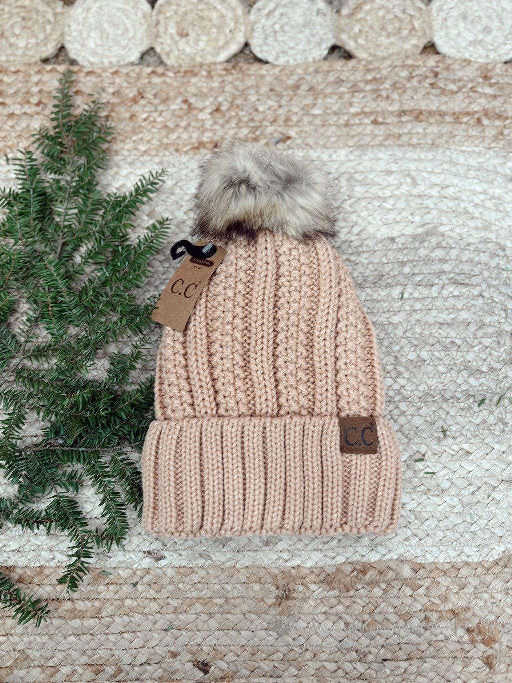 Beanie with Fur Ball