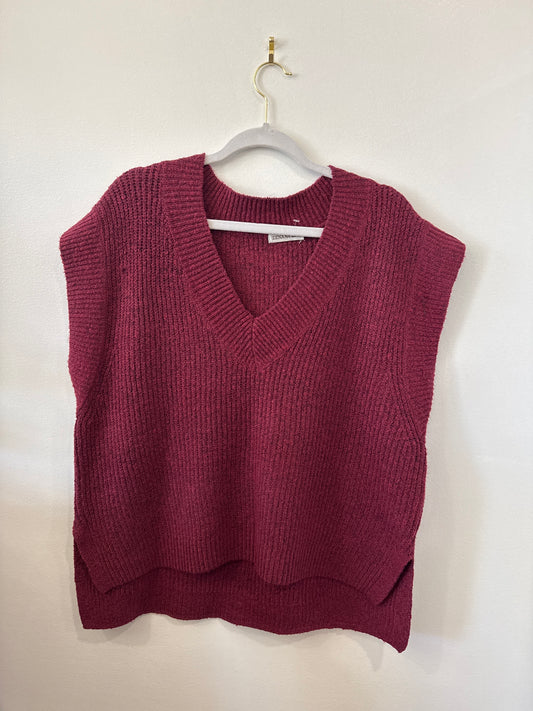 Chunky Sweater Vest (Maroon)