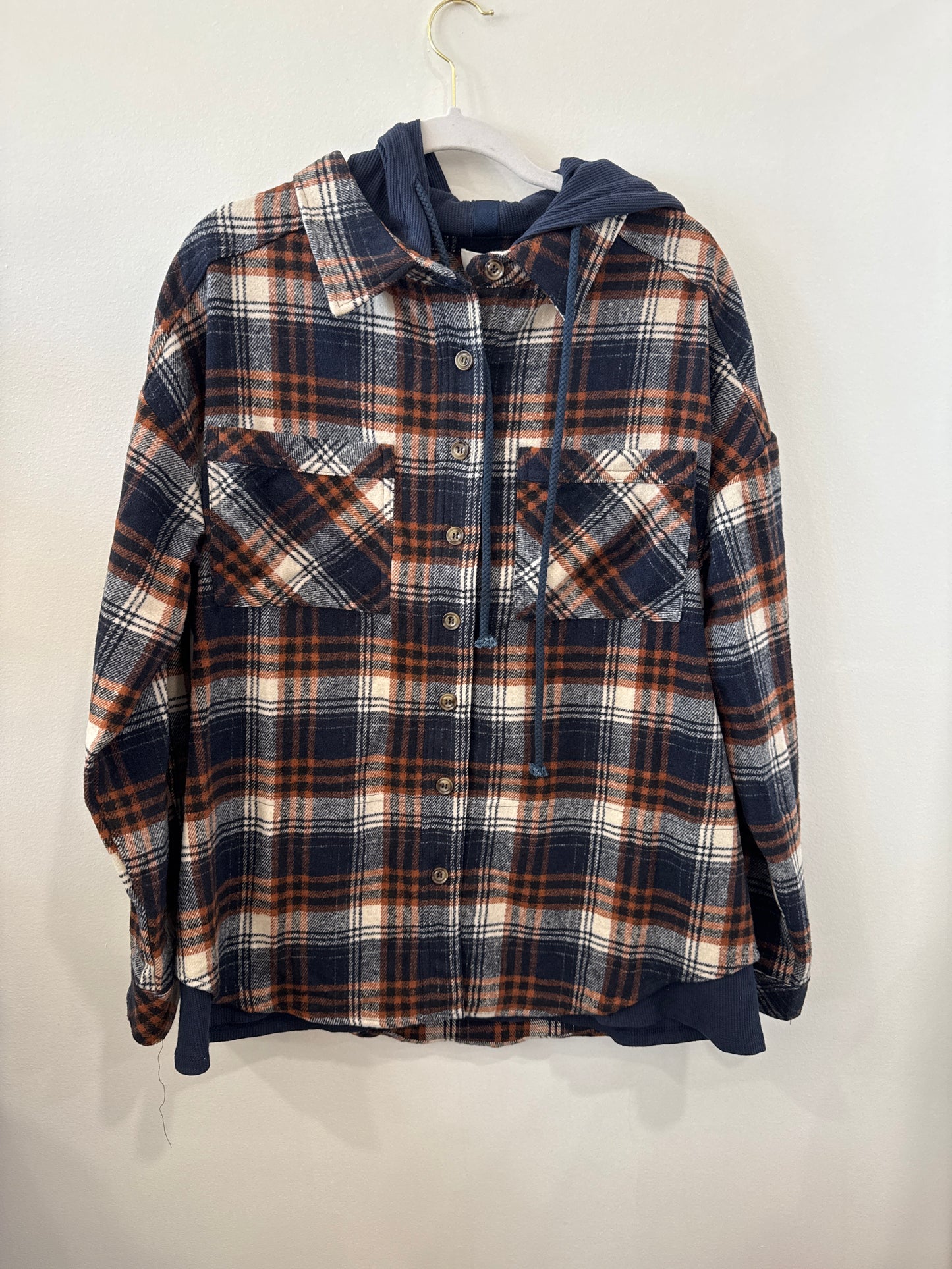 Navy Blue and Orange Shacket