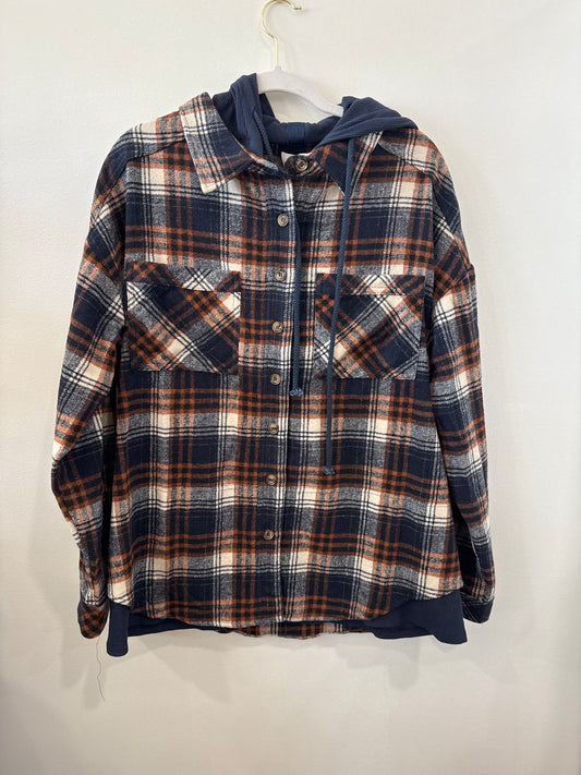 Navy Blue and Orange Shacket