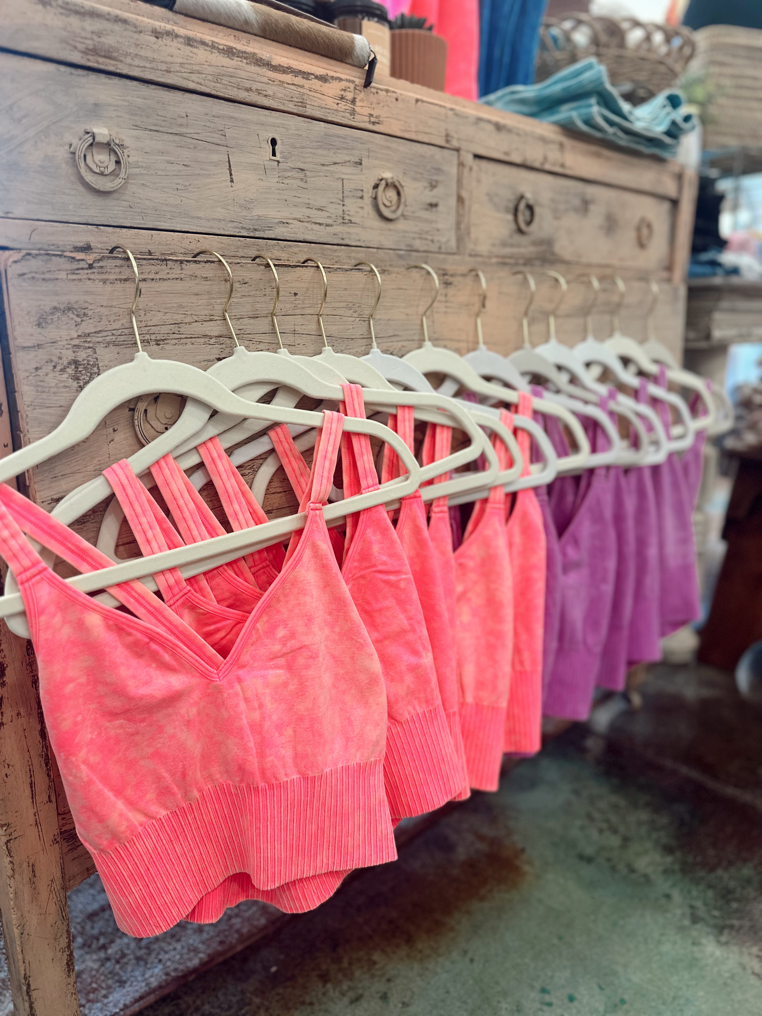 Katie Cropped Tank(Coral)