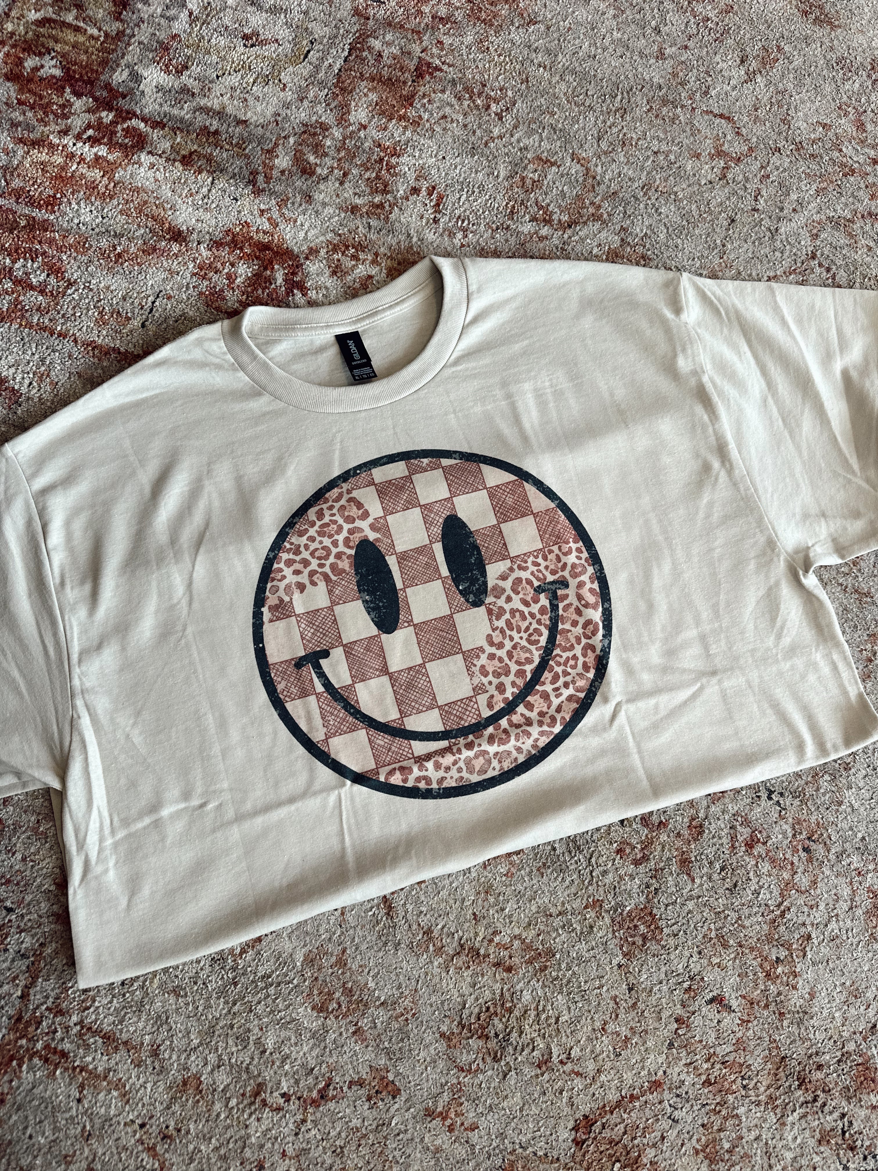 Checkered Smiley Tee