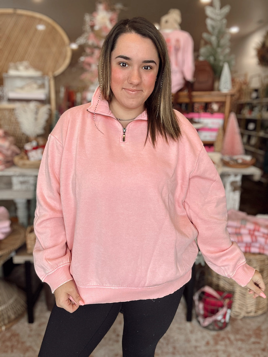 Harper Quarter-Zip Pullover (Rose)
