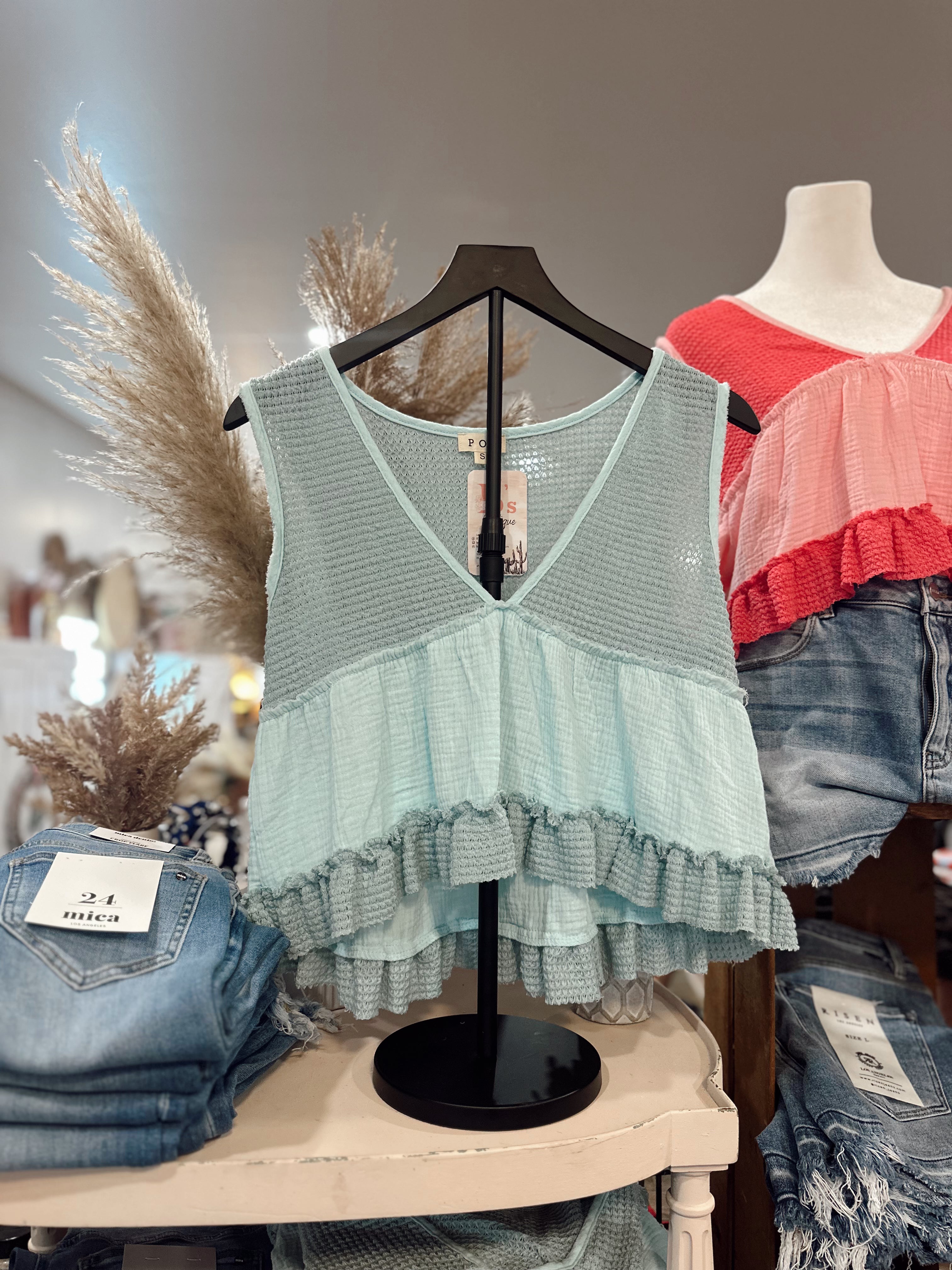 Callie Tank Top (Blue)