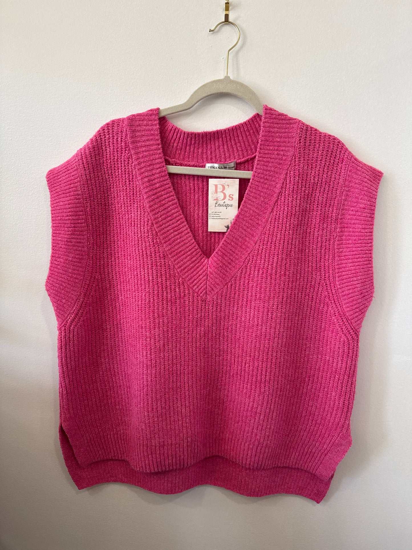 Chunky Sweater Vest (Pink)