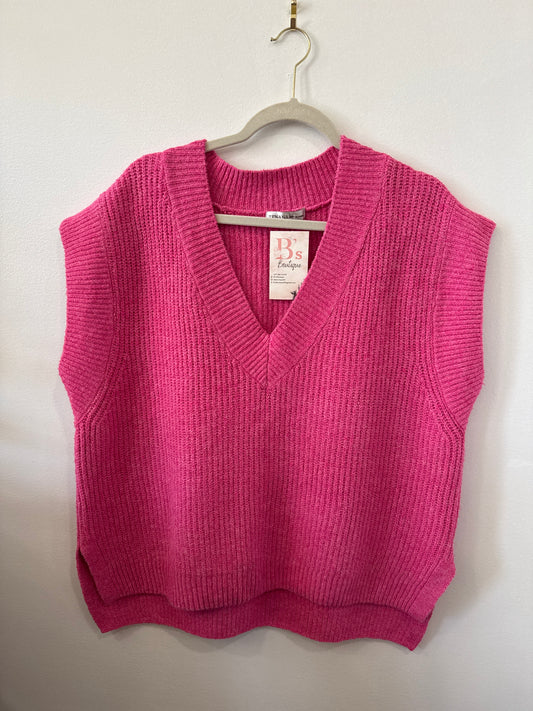 Chunky Sweater Vest (Pink)