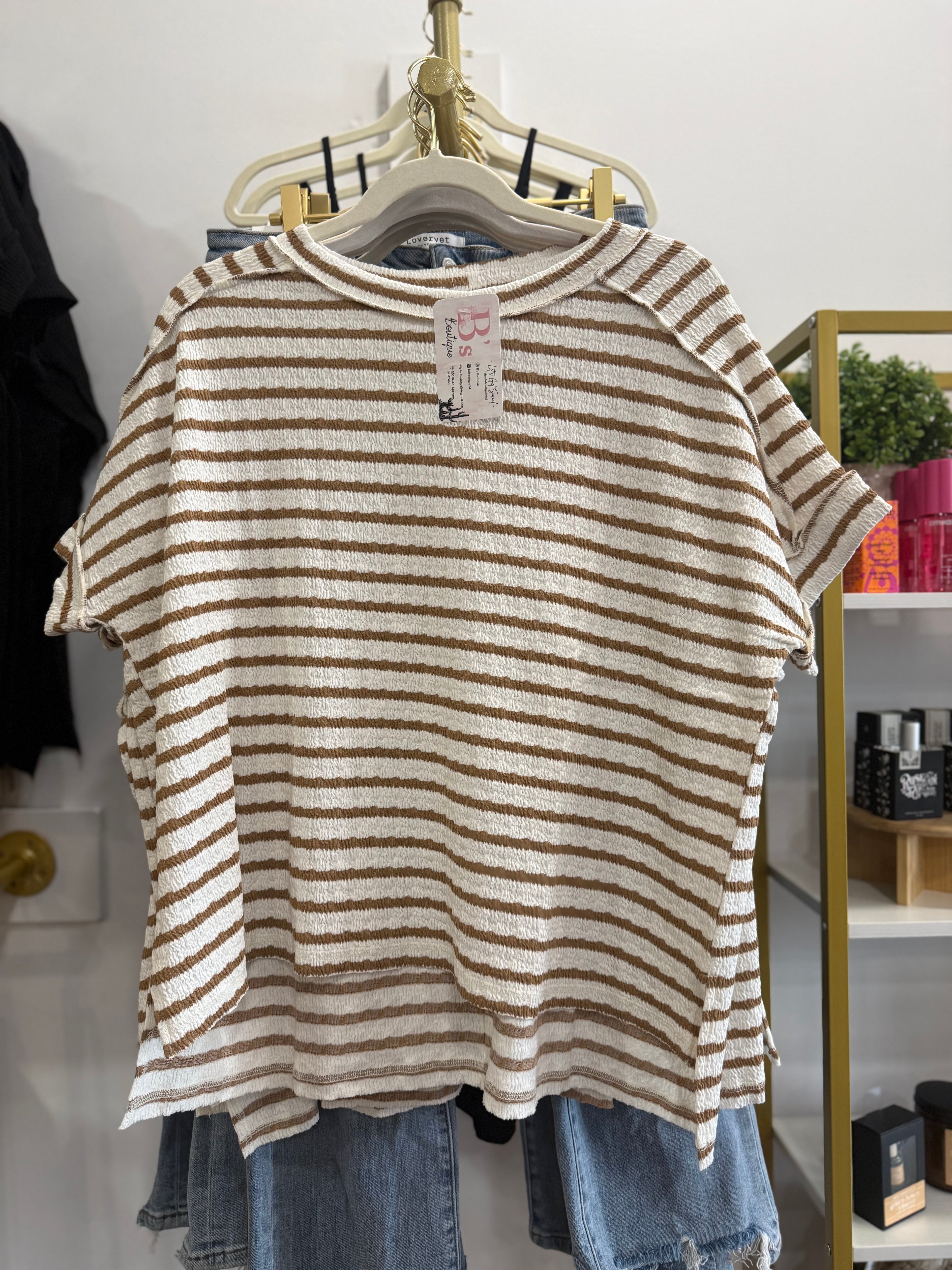 Niki Striped Top (Caramel)