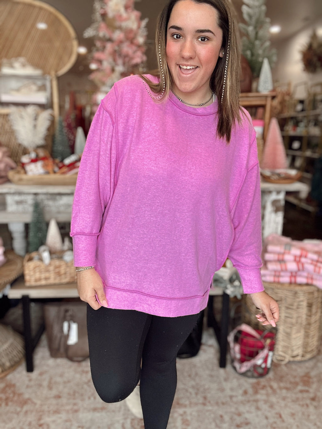 Emma Sweater (Bright Mauve)