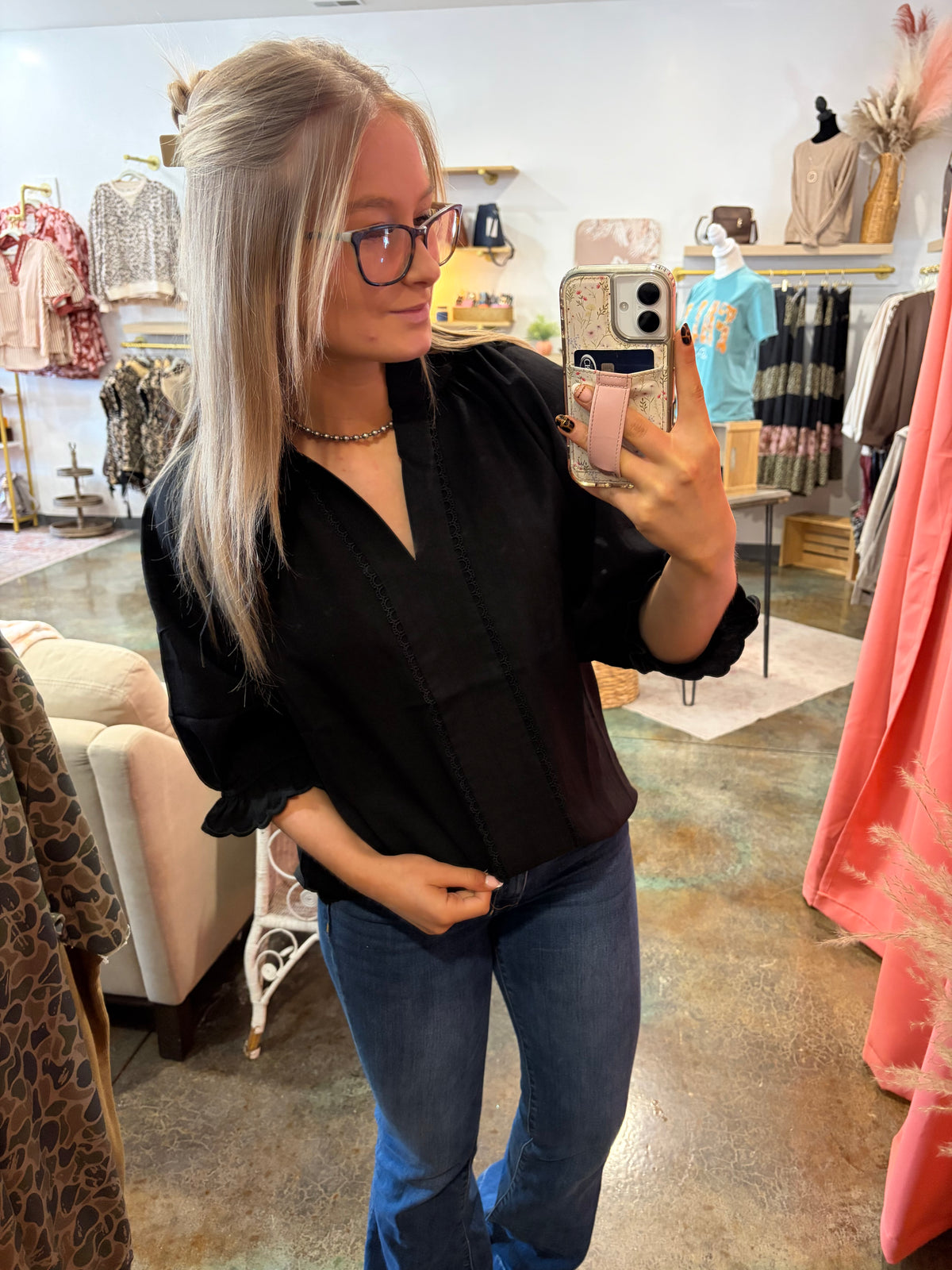 Mandy Black Blouse