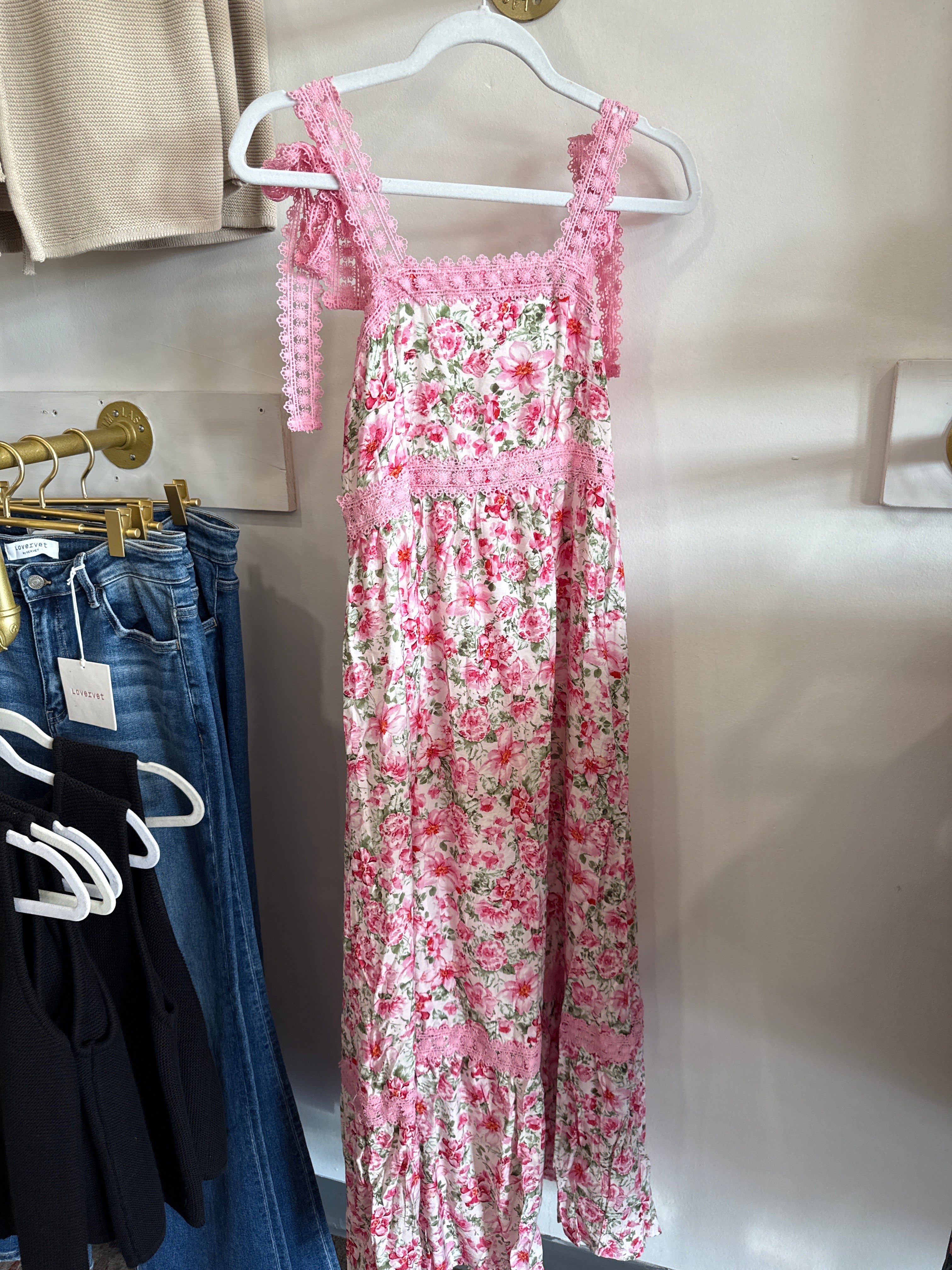 Floral Lace Tied Dress