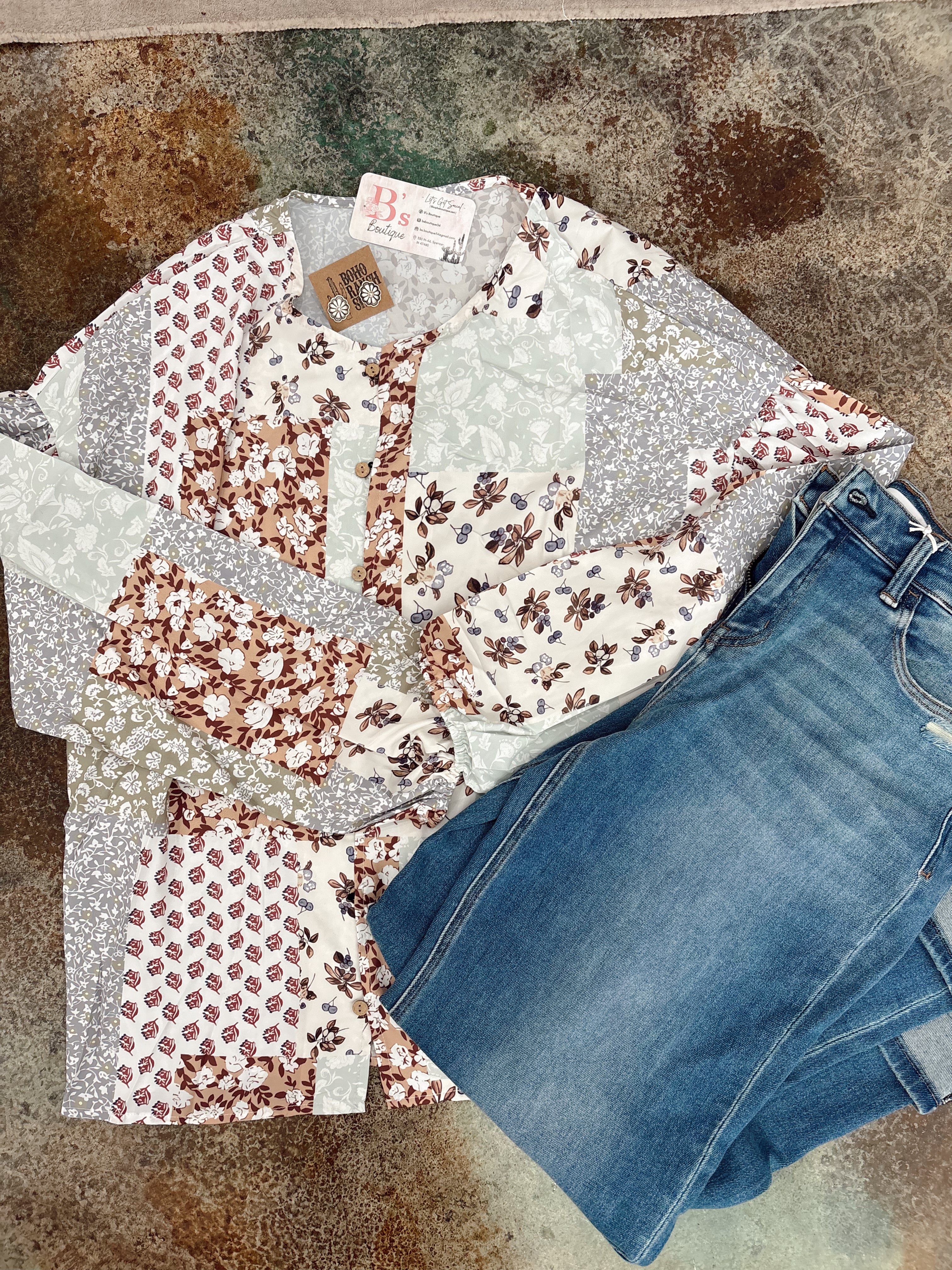 Whitney Floral Patch Blouse