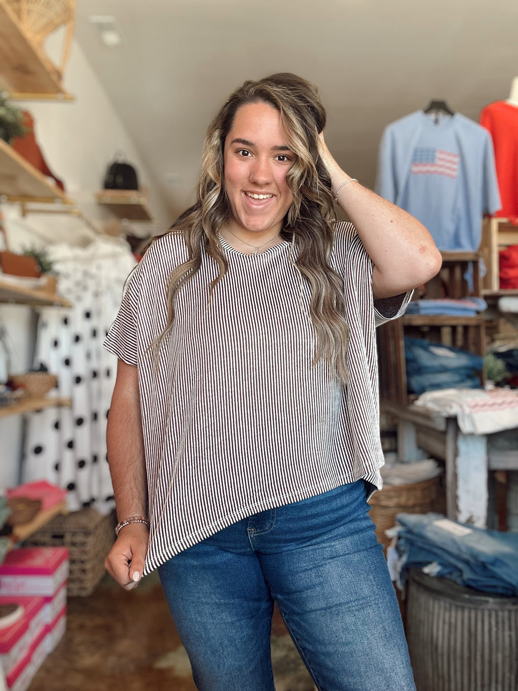 Everyday Ribbed Top (Brown)