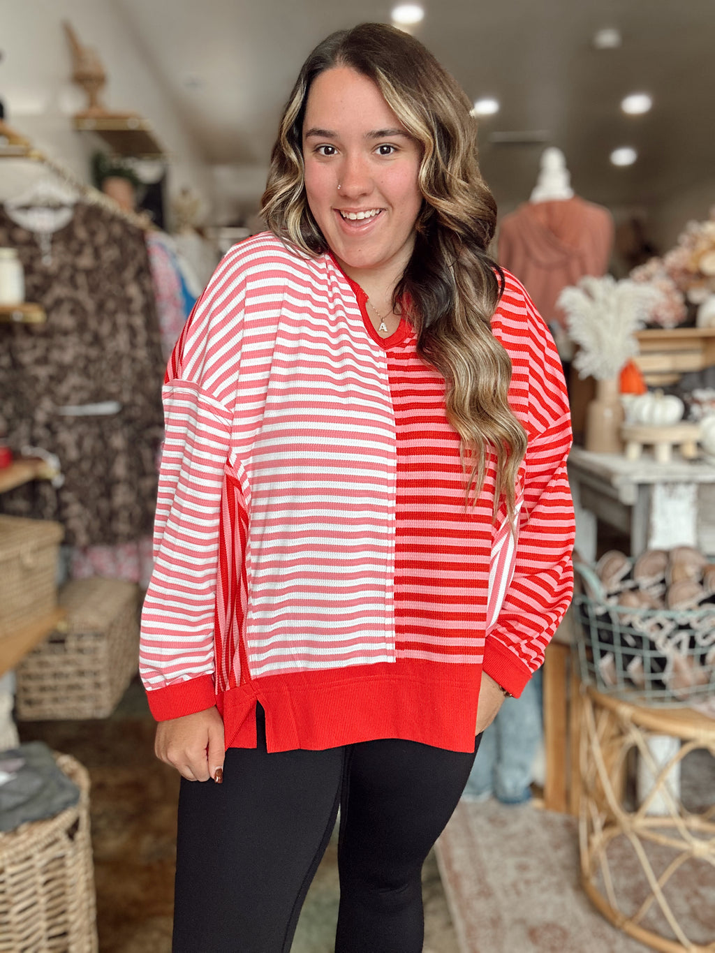 Blushing Striped Blouse