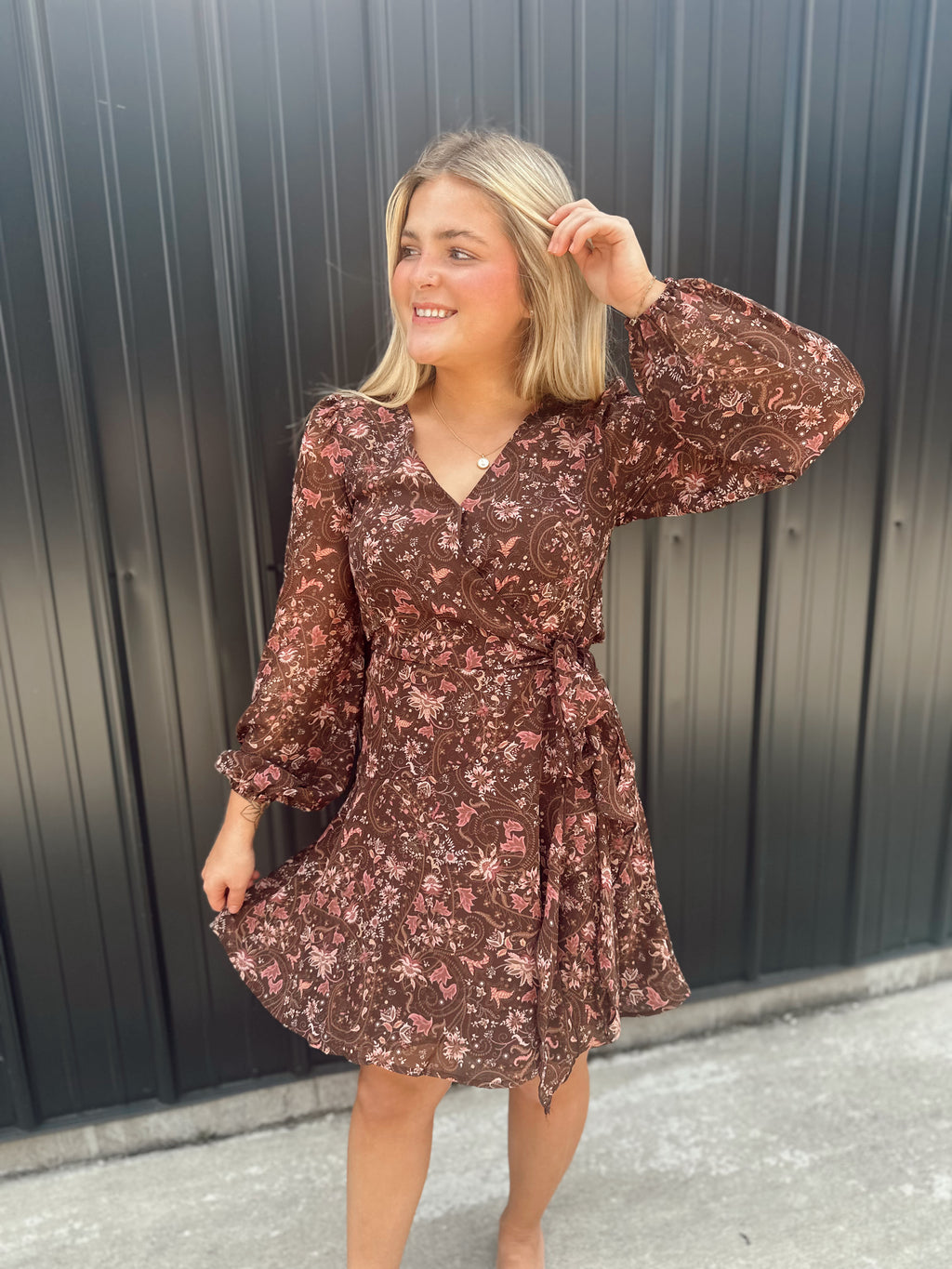 Floral Paisley Wrap Dress