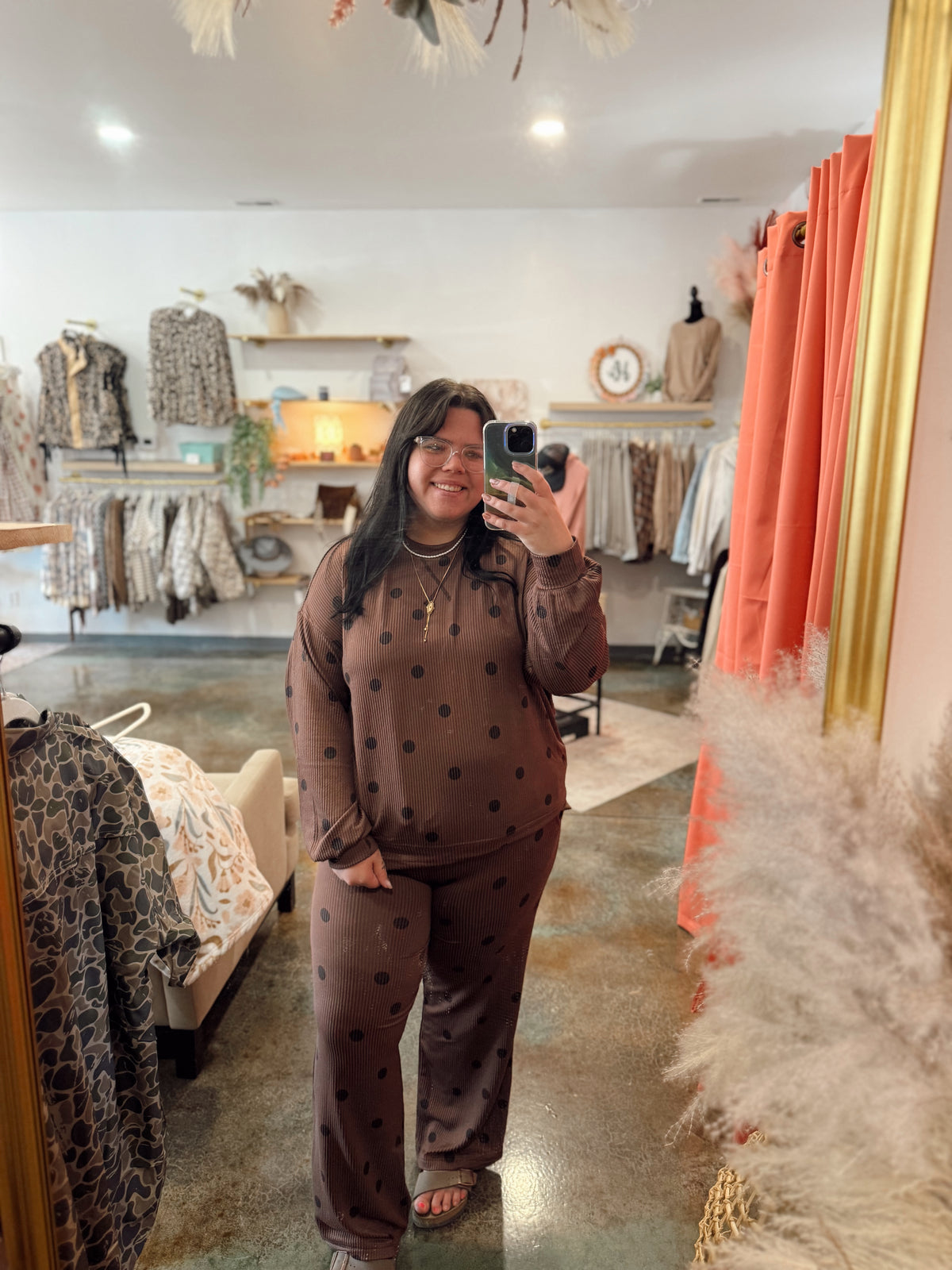 Mocha Polka Dot Set