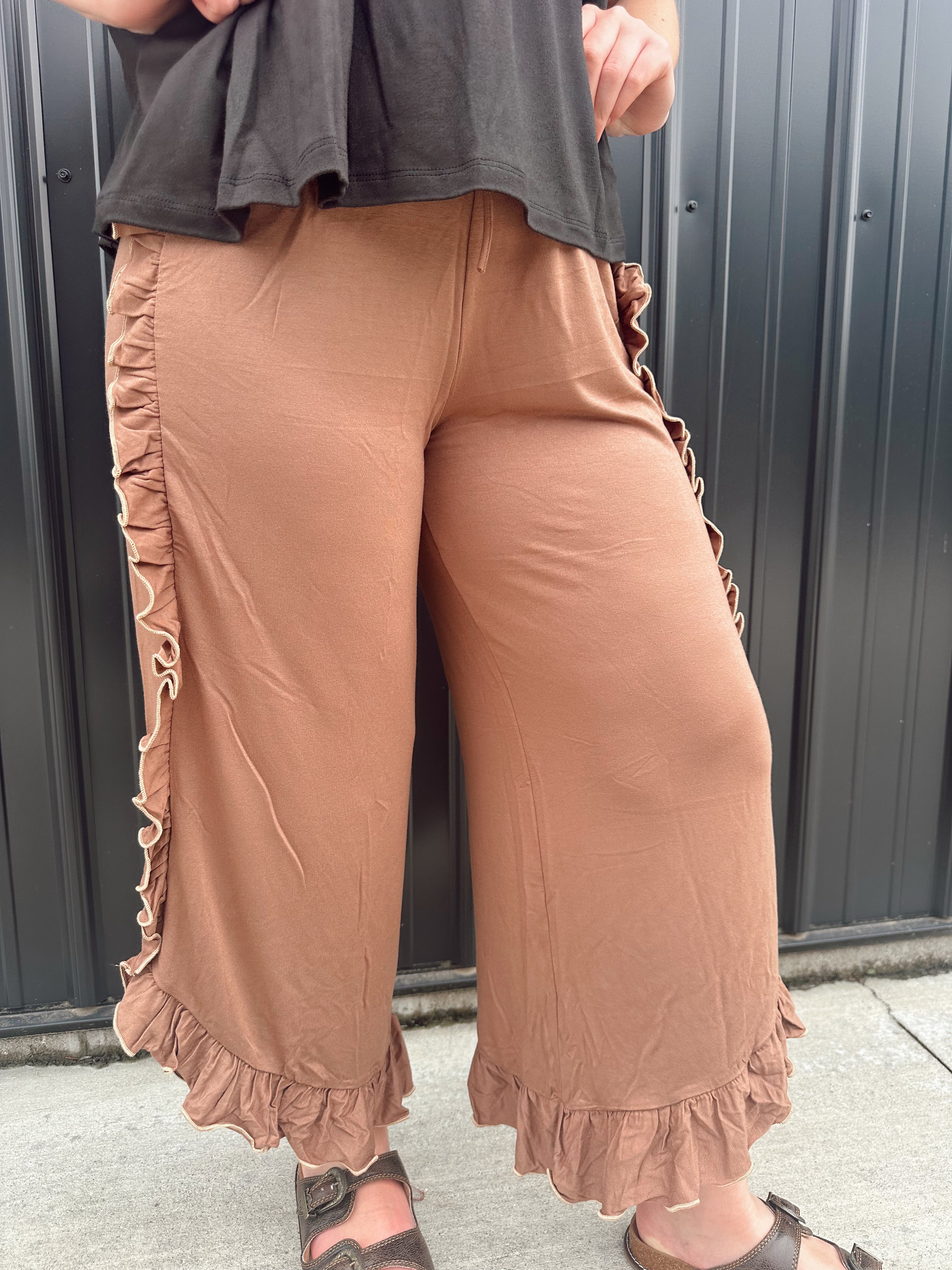 Saturdays Ruffle Wide Leg Pants