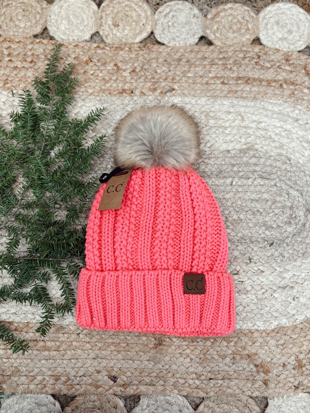 Beanie with Fur Ball