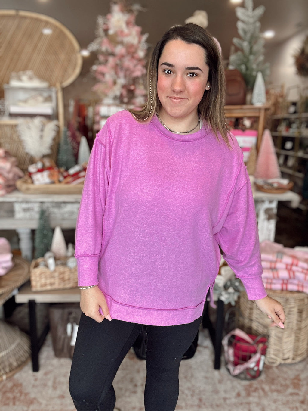 Emma Sweater (Bright Mauve)