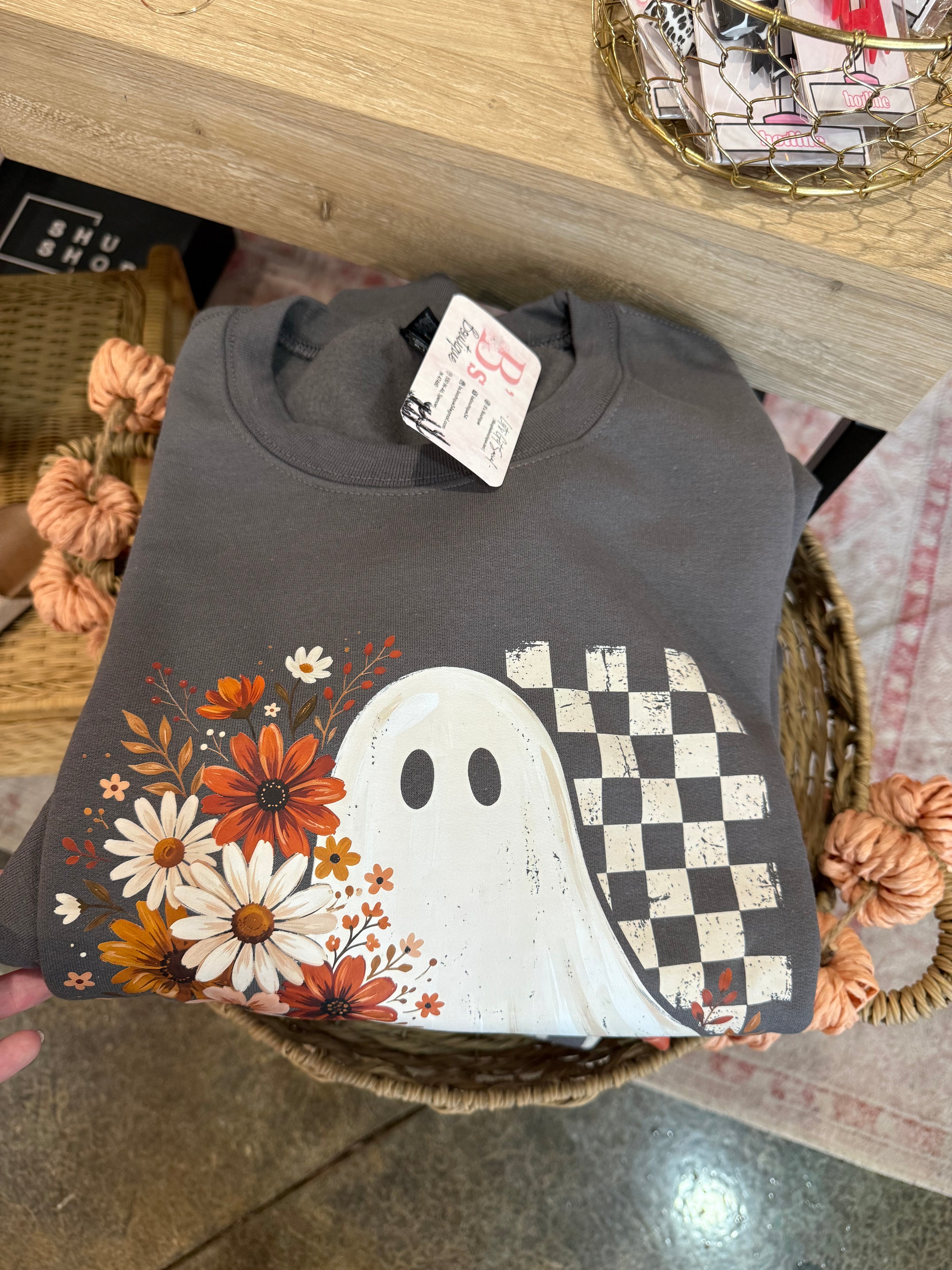 Floral ghost crewneck