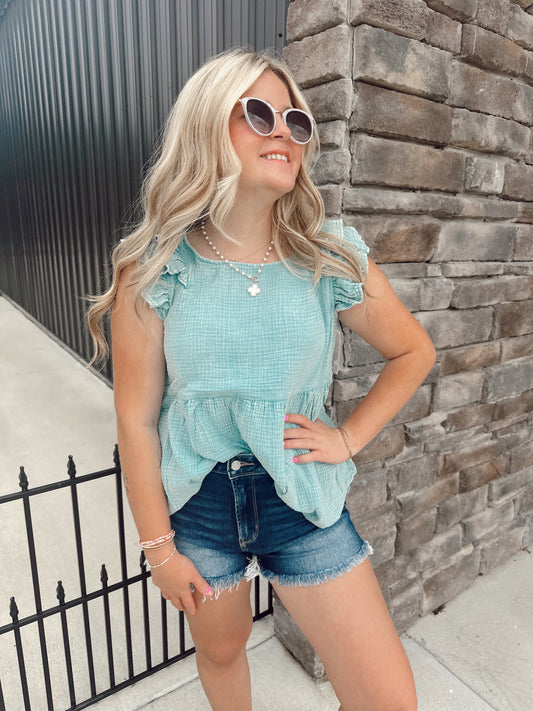 Show Time Top (Dusty Teal)