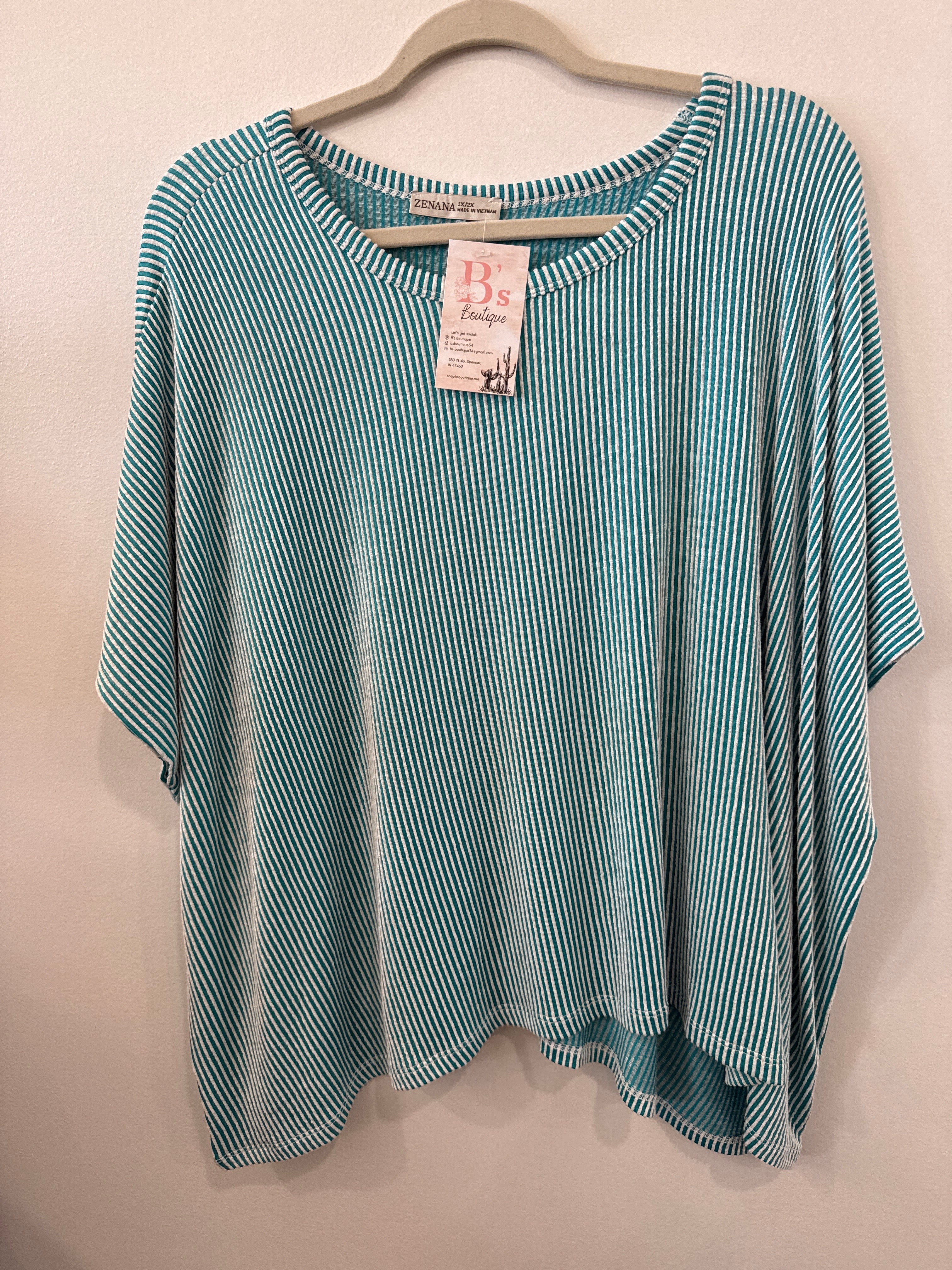Everyday Ribbed Tee (Aqua)