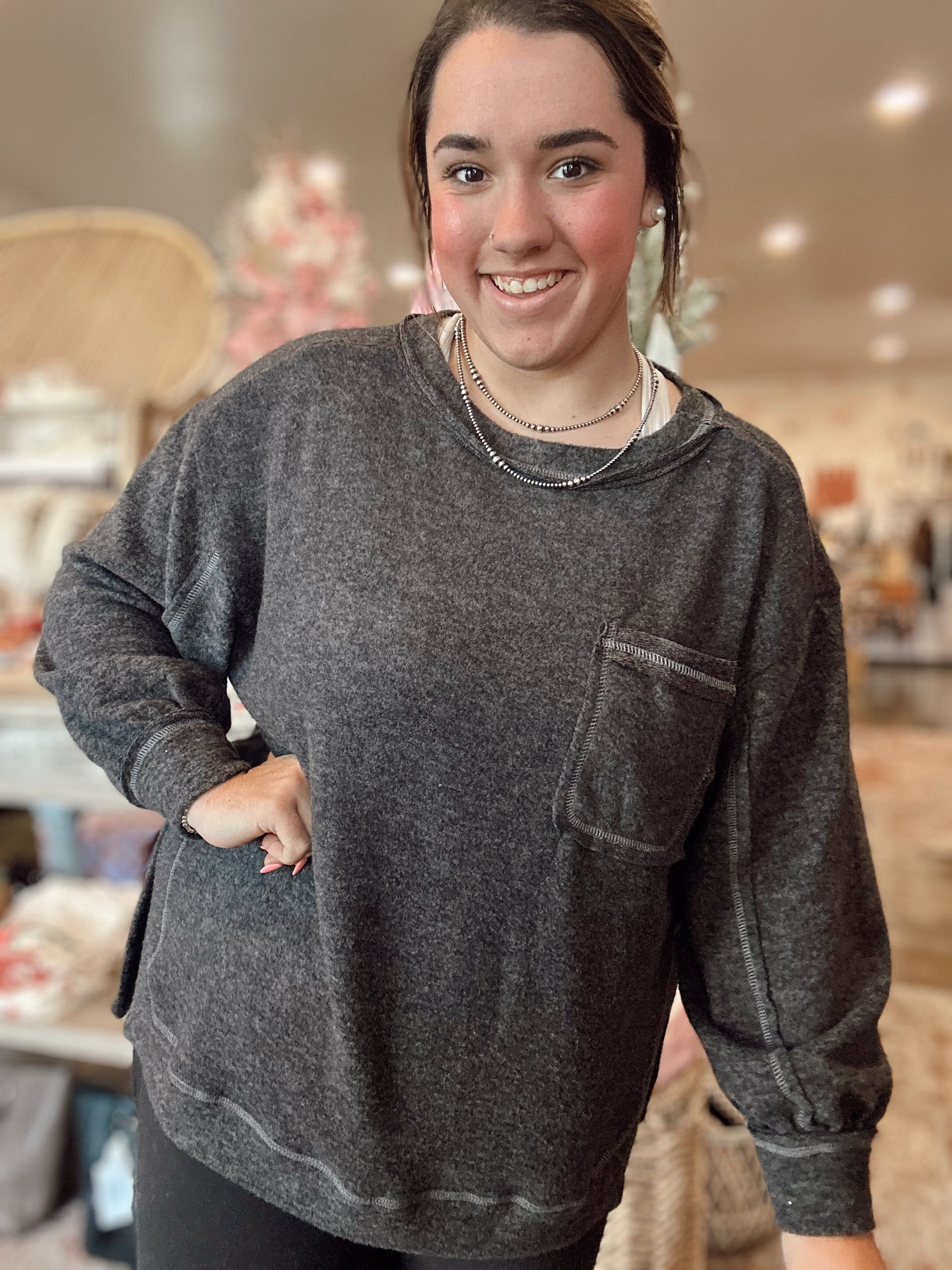 Heather Sweater (Charcoal)