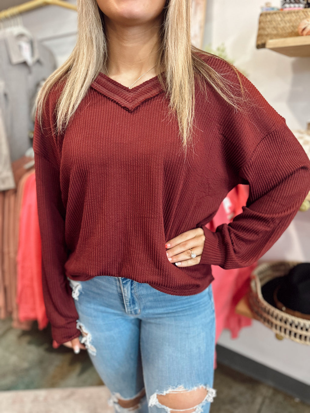 Basic Everyday Top (Burgundy)