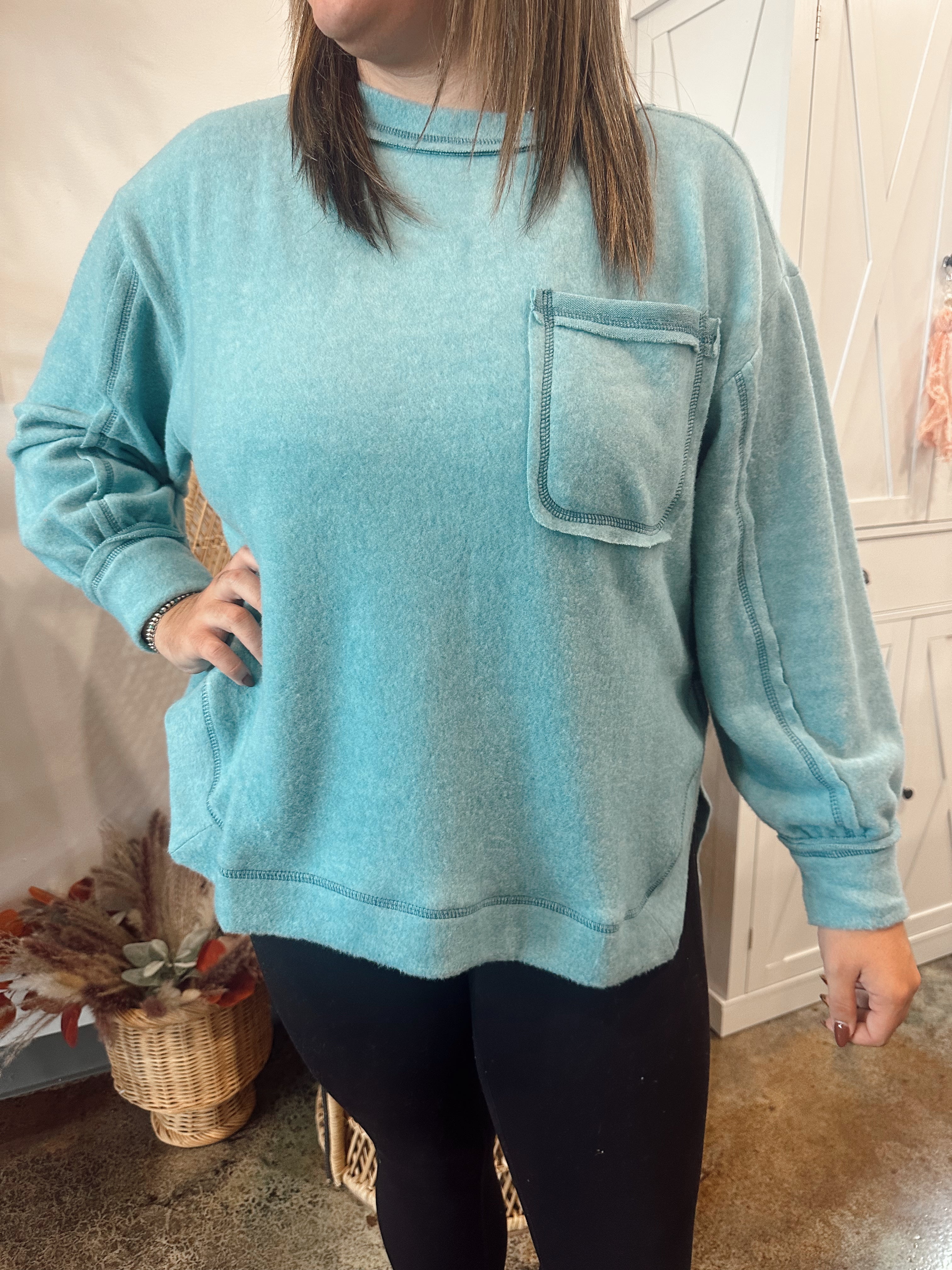 Heather Sweater (Dusty Teal)