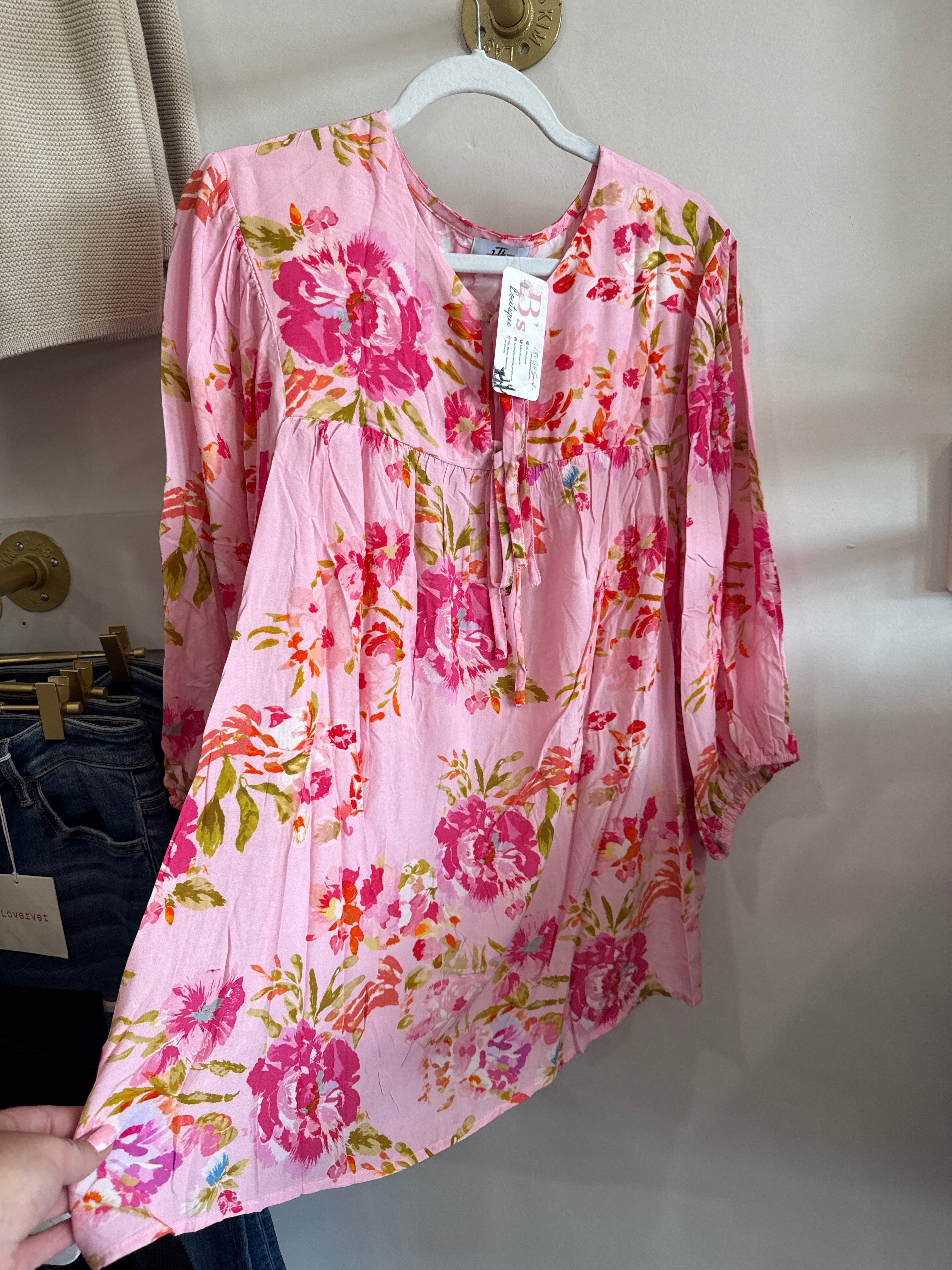 Pink Floral Blouse
