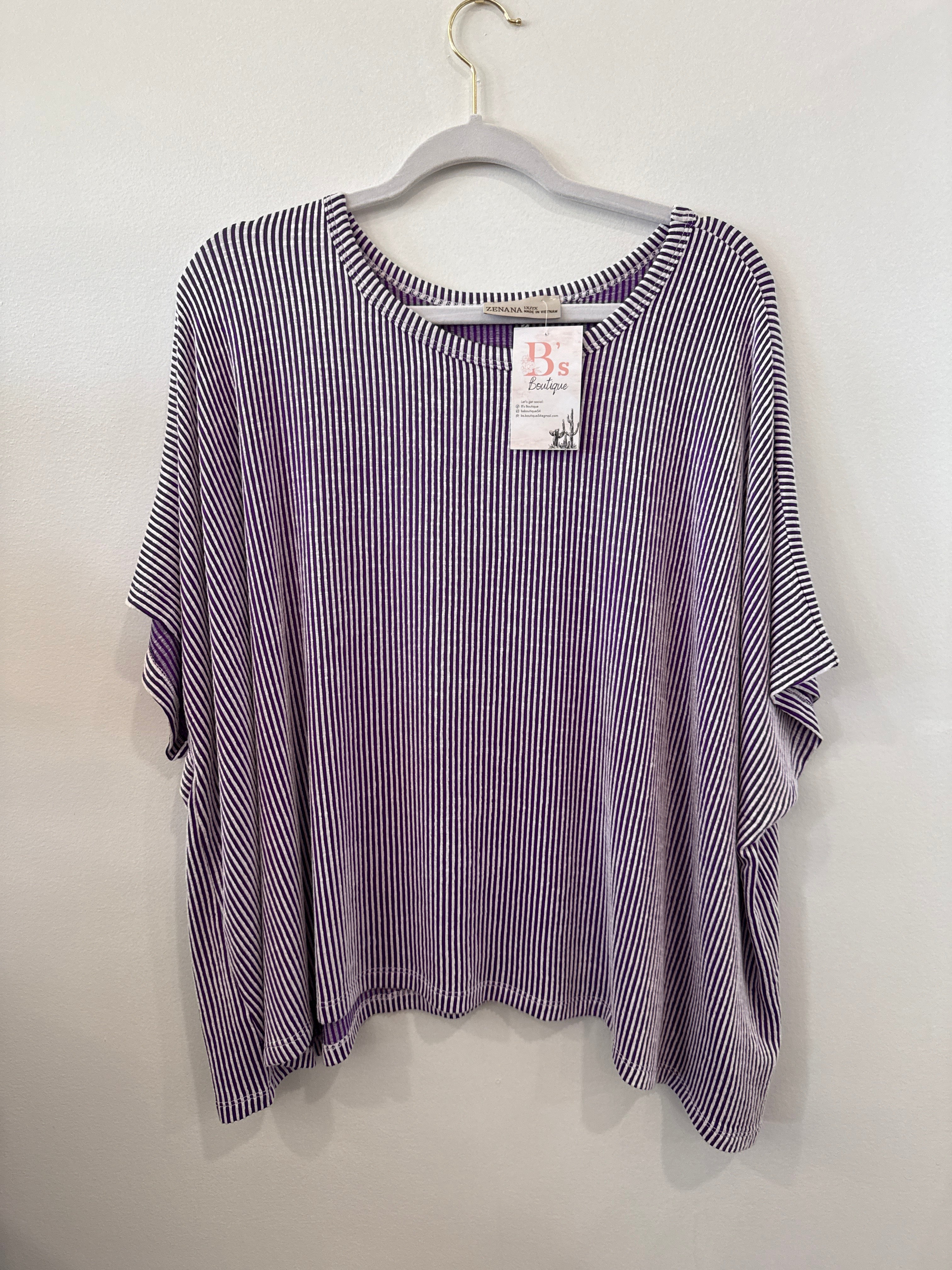 Everyday Ribbed Tee (Purple)