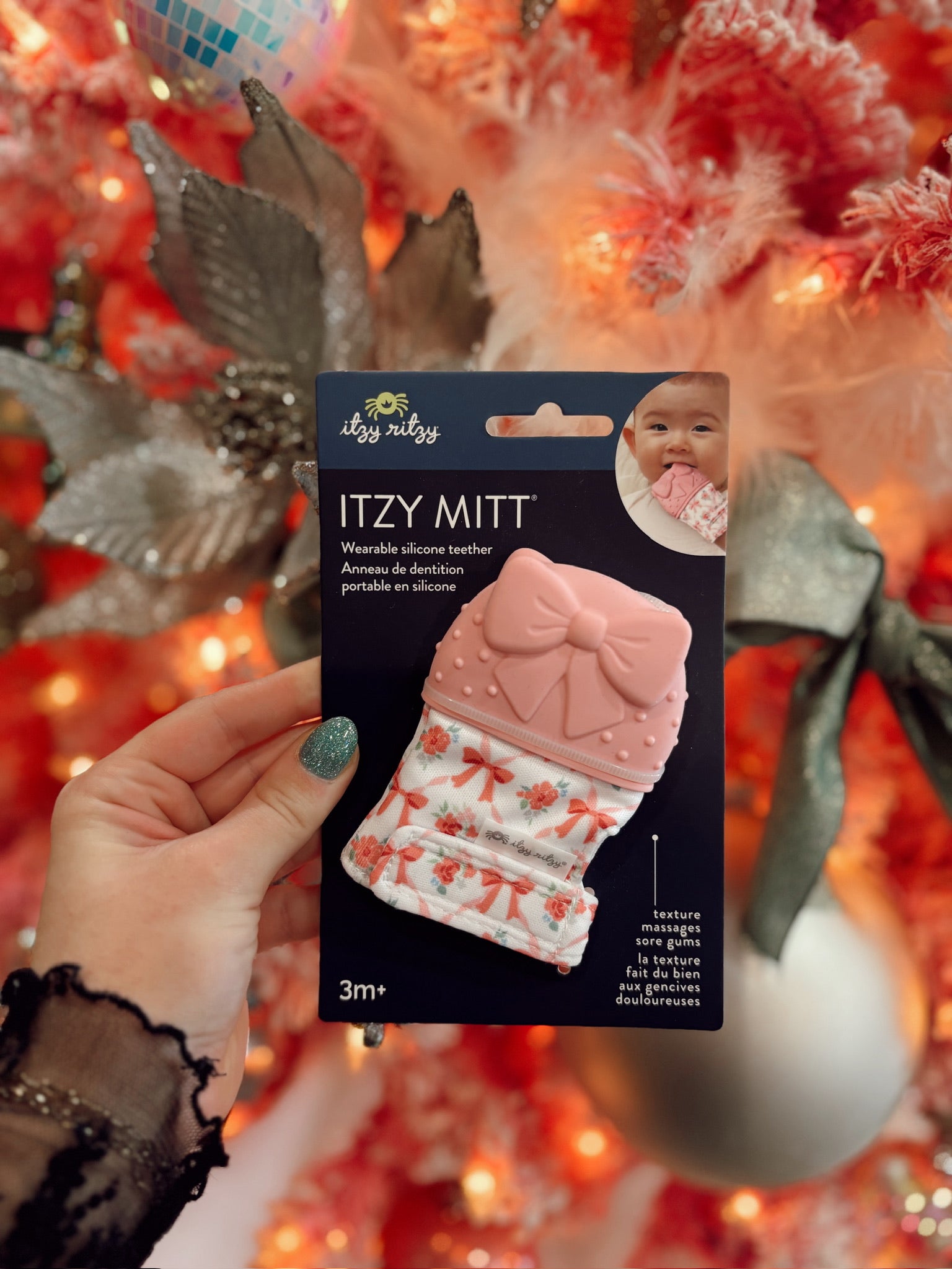 Silicone Bow Teething Mitt