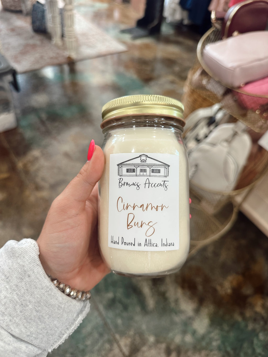 Brown Accents Candle